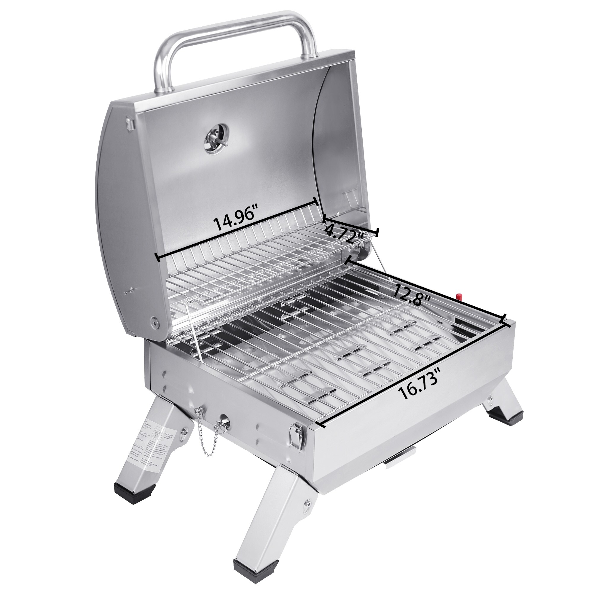 Royal Gourmet 285 Sq.-in Stainless Steel Portable Gas Grill In The 