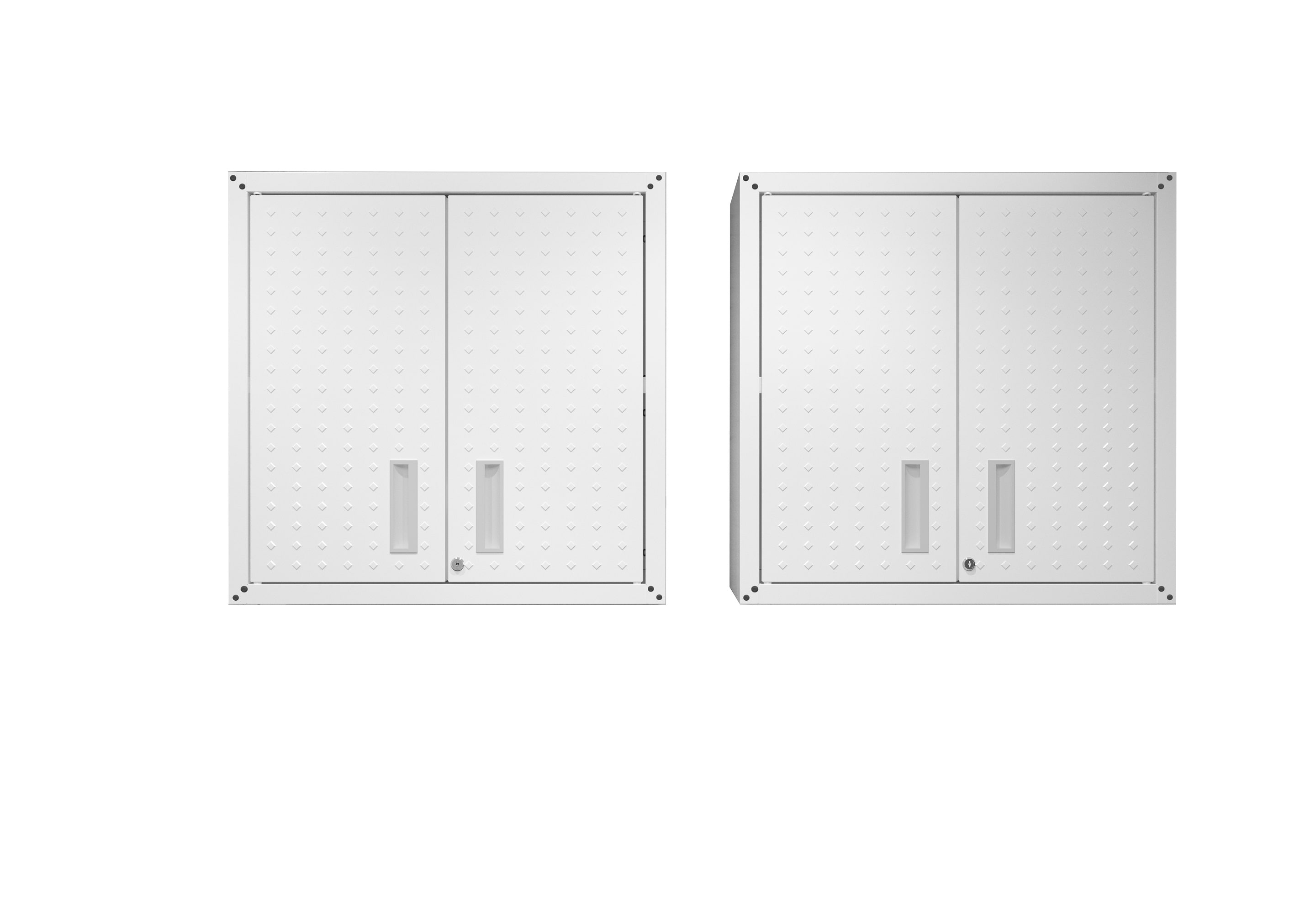 Manhattan Comfort 2-5GMC-WH Fortress 60-in W x 30.3-in H x 12.5-in D Wall-mounted Aluminum Garage Cabinet in White