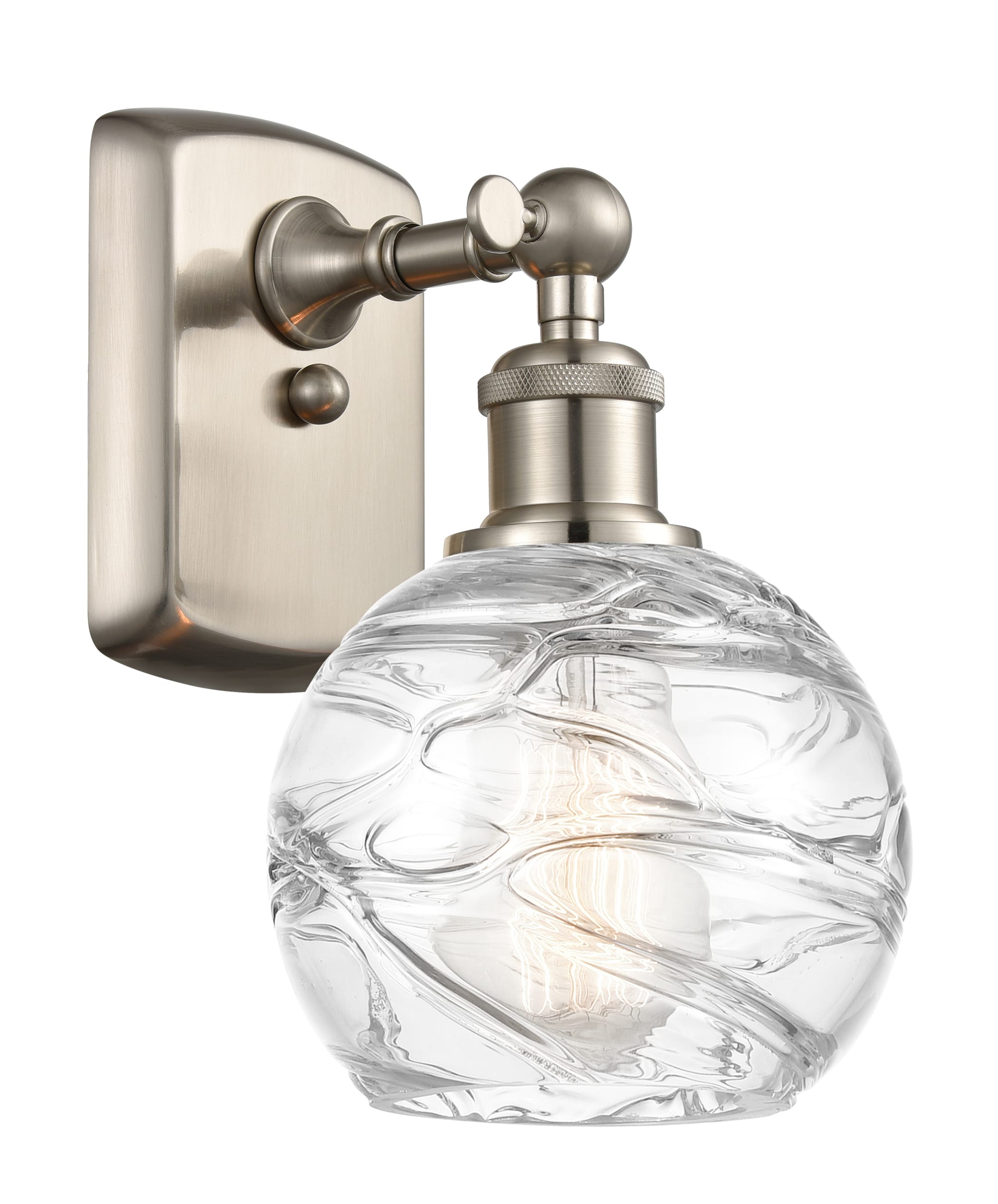 Innovations Lighting 516-1W-SN-G1213-6 Athens Deco Swirl 6-in W 1 -Light Brushed Nickel Industrial Wall Sconce