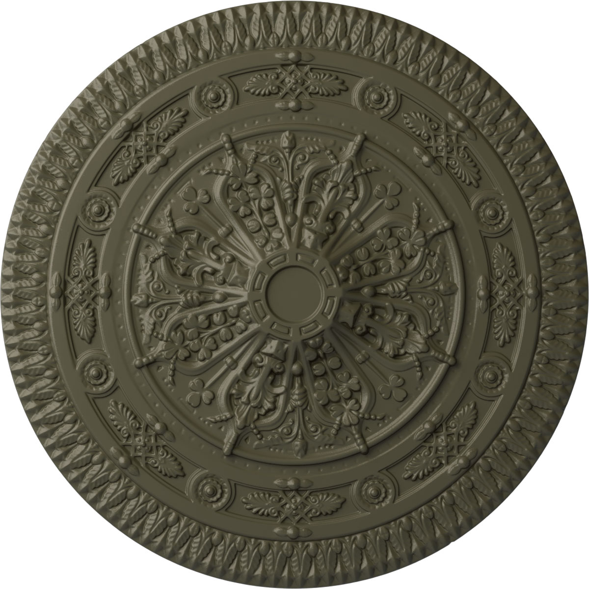 Ekena Millwork CM37NAWHF Naple 37.5-in W x 37.5-in L Painted Witch Hazel Polyurethane Whole Ceiling Medallion