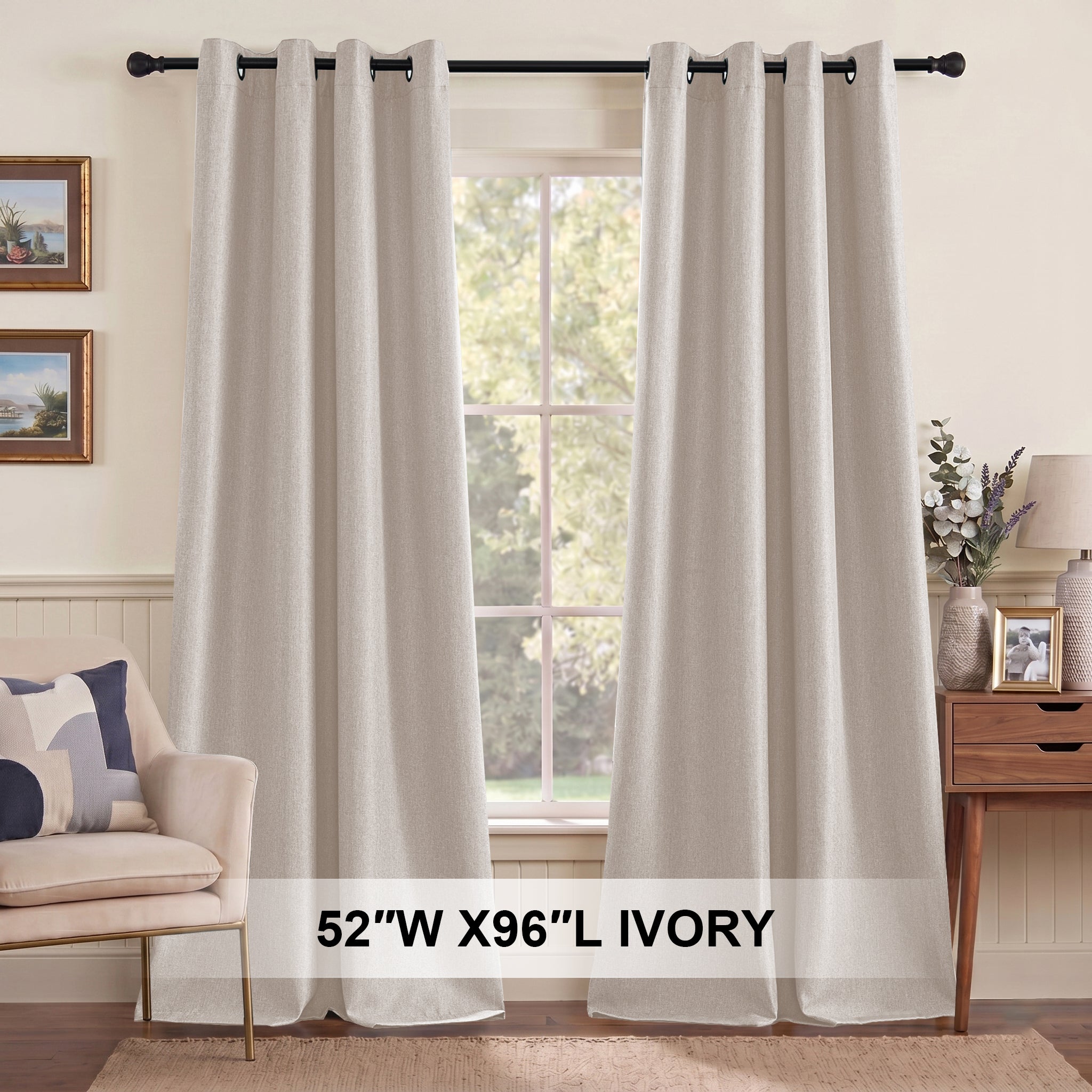 H.Versailtex Premium Blackout Single Curtain Panel Grommet Top