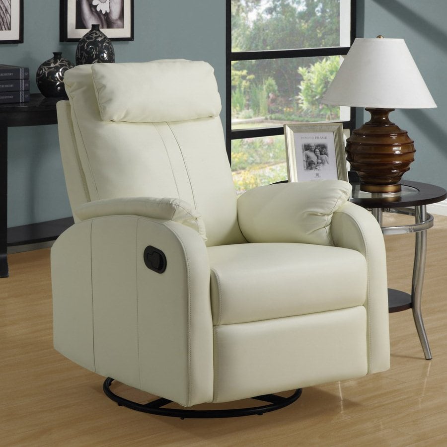 monarch bonded leather swivel glider recliner