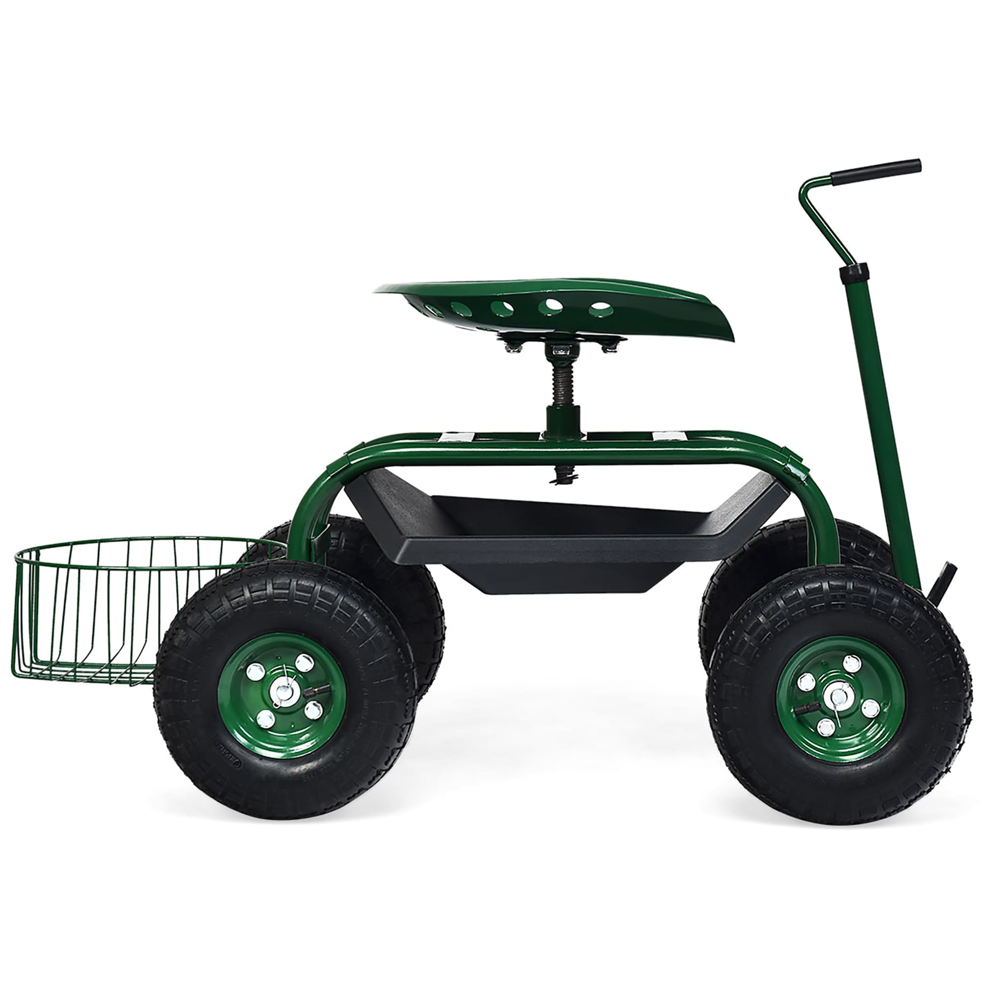 Costway Green Steel Garden Cart with Removable Mesh Basket, 330 lbs ...