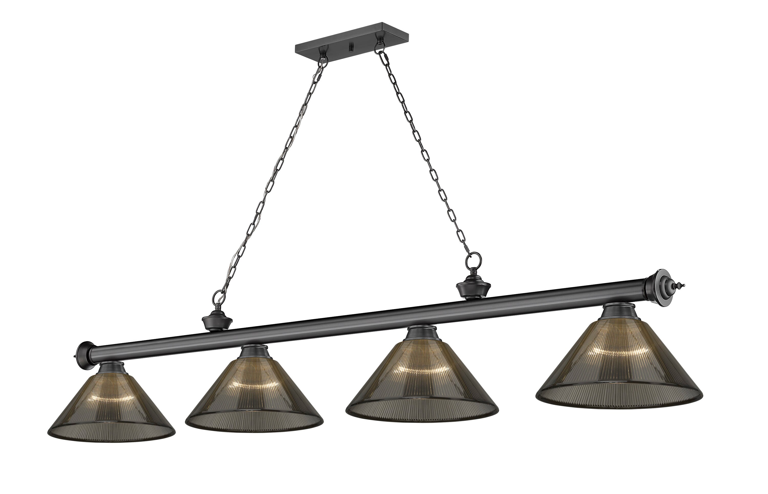 Z-Lite 2306-4BP-ARS Cordon Bronze Plated Incandescent Medium base (E-26) Pool Table Lighting