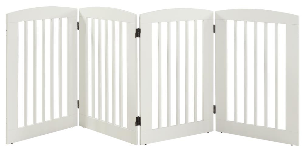 Camaflexi 453603 36-Inches H Freestanding Expandable White Wood Pet Gate