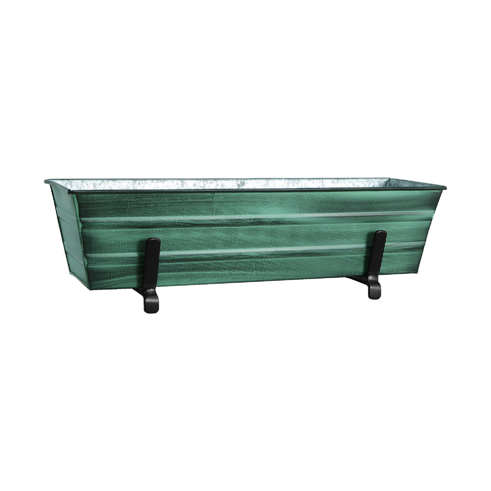 Minuteman International C08-K6 6.25-Inches W Small Green Metal Contemporary/Modern Indoor/Outdoor Window box with Drainage Holes Stand Included