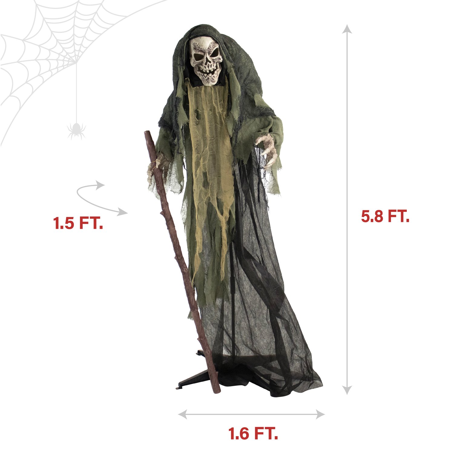 Haunted Hill Farm 5.75-ft Freestanding Laughing Lighted Jinx