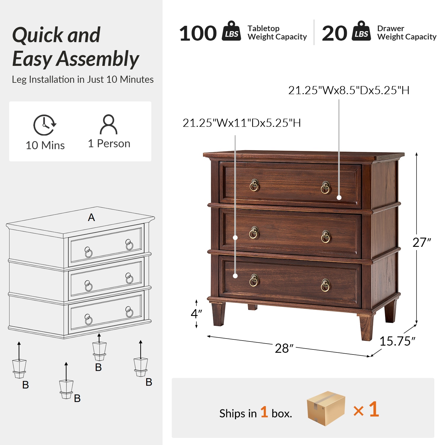 14 Karat Home NSCL1394-WAL End-Tables - View #7