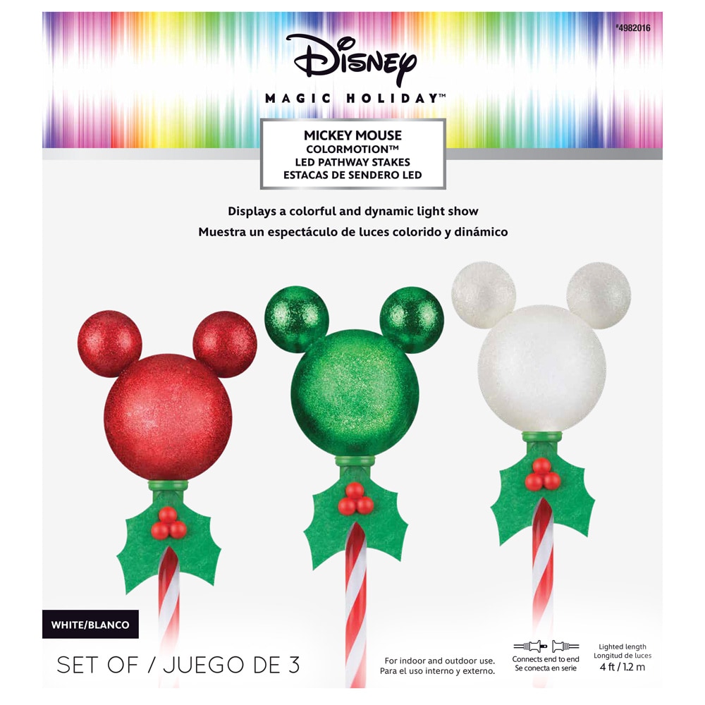 Disney 3-Marker Multicolor Mouse Christmas Pathway Markers at