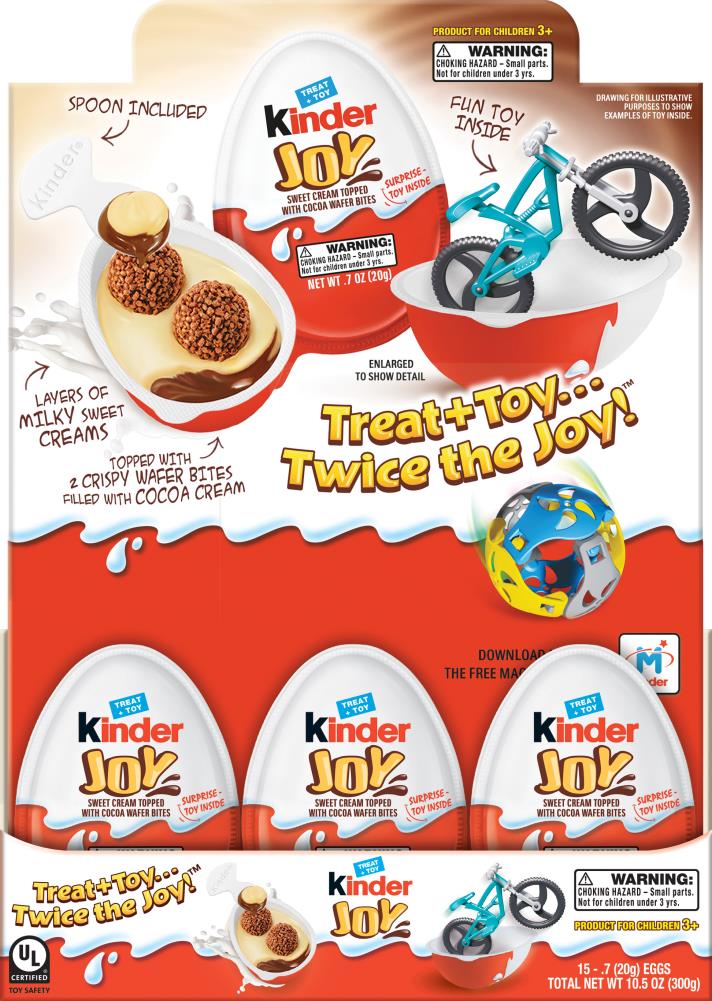 KINDER JOY Egg 0.7oz - Chocolate Hazelnut Confections-Soft Snack, Creamy  Milky Cocoa with Crispy Wafer Balls, Satisfying and Delicious