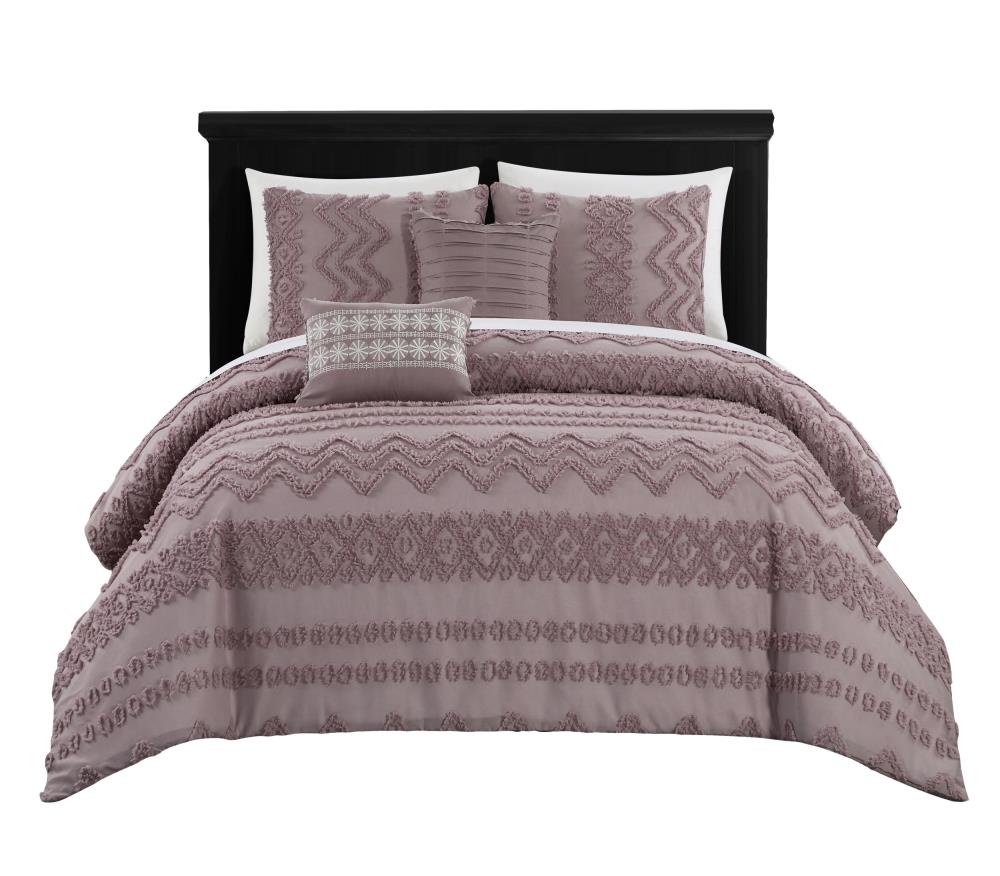 Chic Home Design Addison 5-Piece Plum Queen Comforter Set at Lowes.com