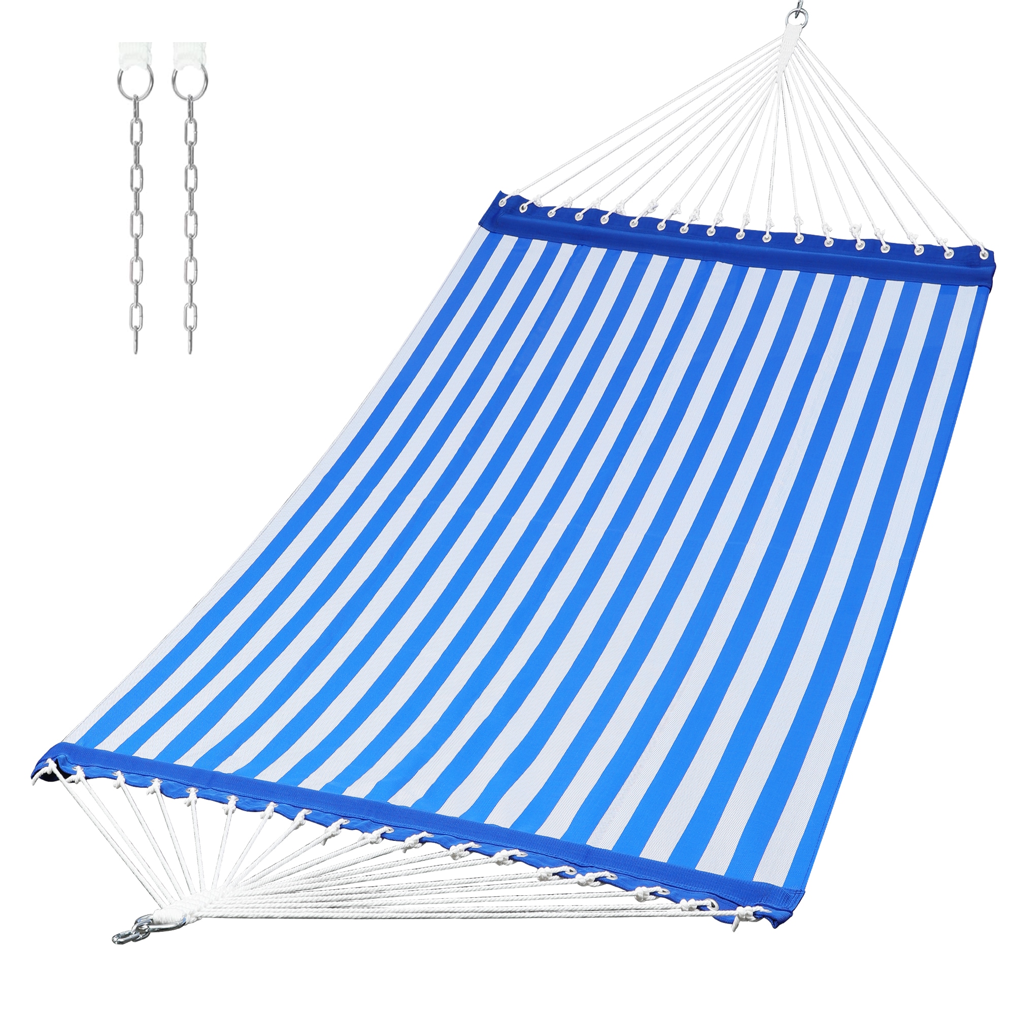 Patio Watcher LS-HK-T4-BLUE Teslin Hammock Blue and white stripes Quilted Hammock