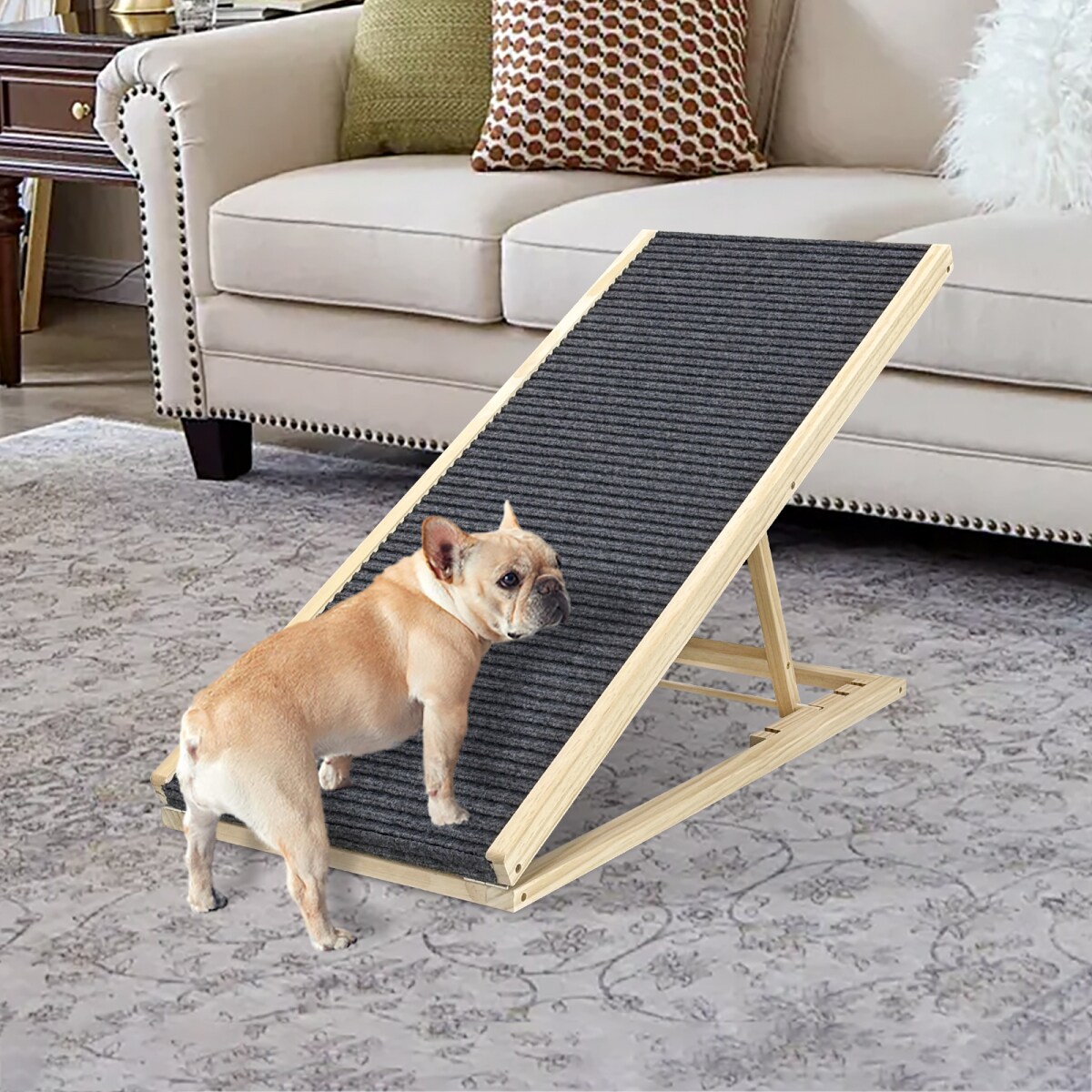 Streamdale Furniture Streamdale Upgraded Adjustable Dog Ramp for Bed Car and Couch Non-Slip 16'' Wide