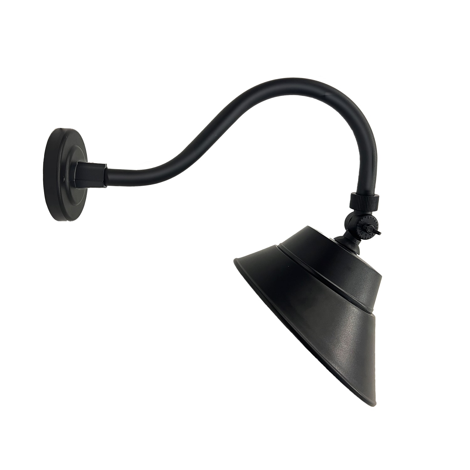 Cedar Hill 10 inches 42Watt 4000 Lumens LED Black Angle Shade Gooseneck Barn Light with Photocell