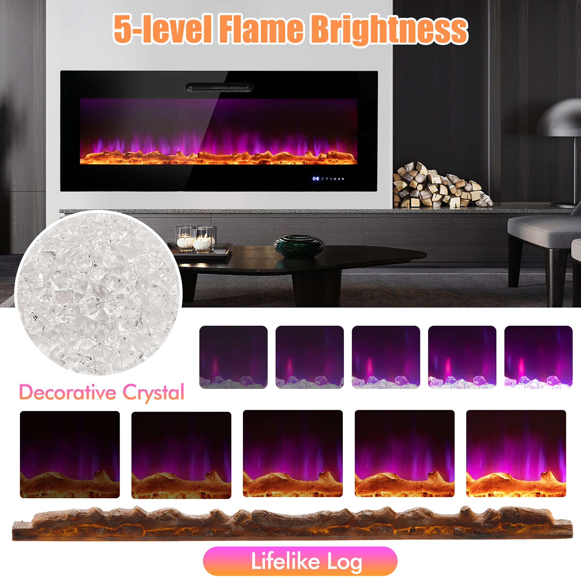 Goplus FP10131US-DK Electric-Fireplaces - View #7