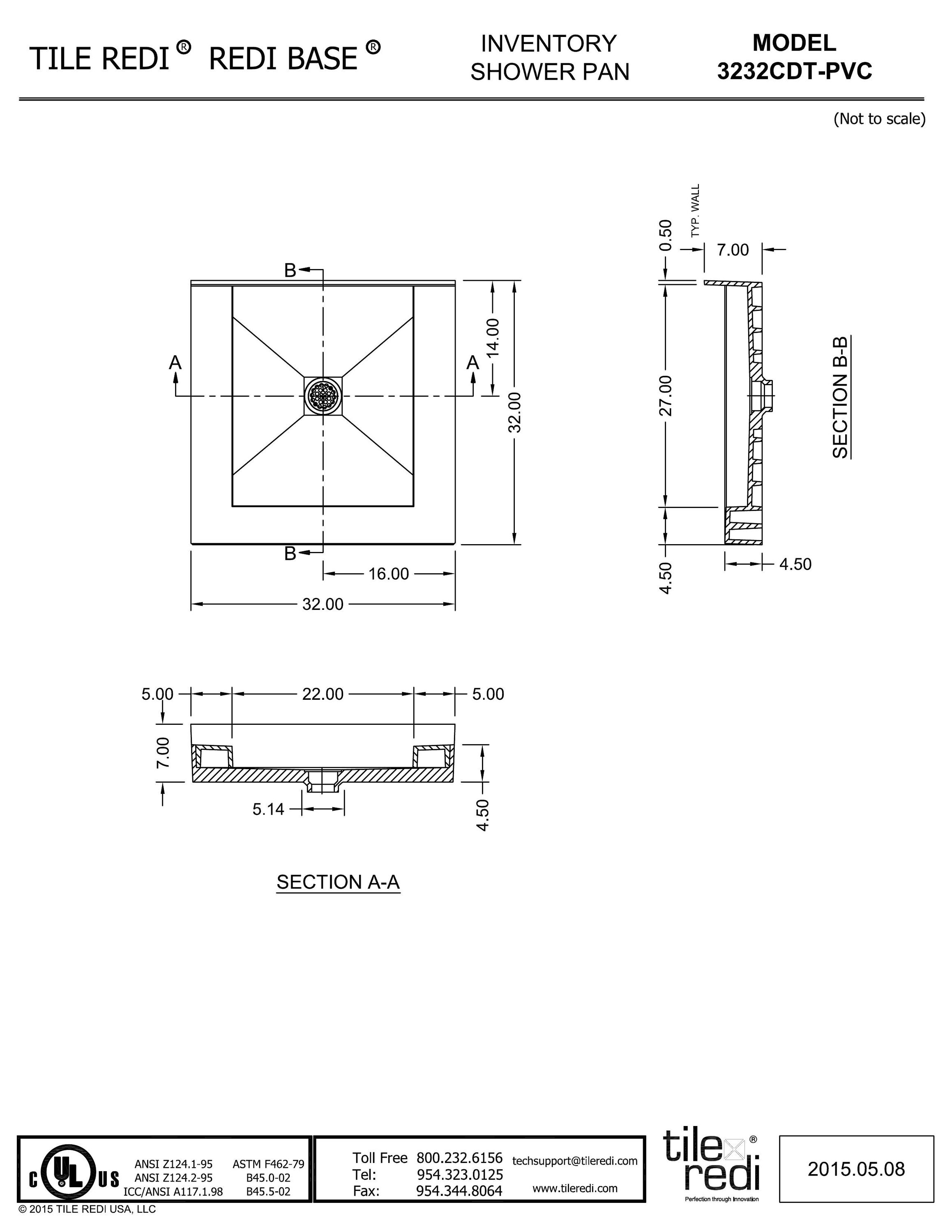 Redi Base 3232CDT-PVC Shower-Floors - View #7