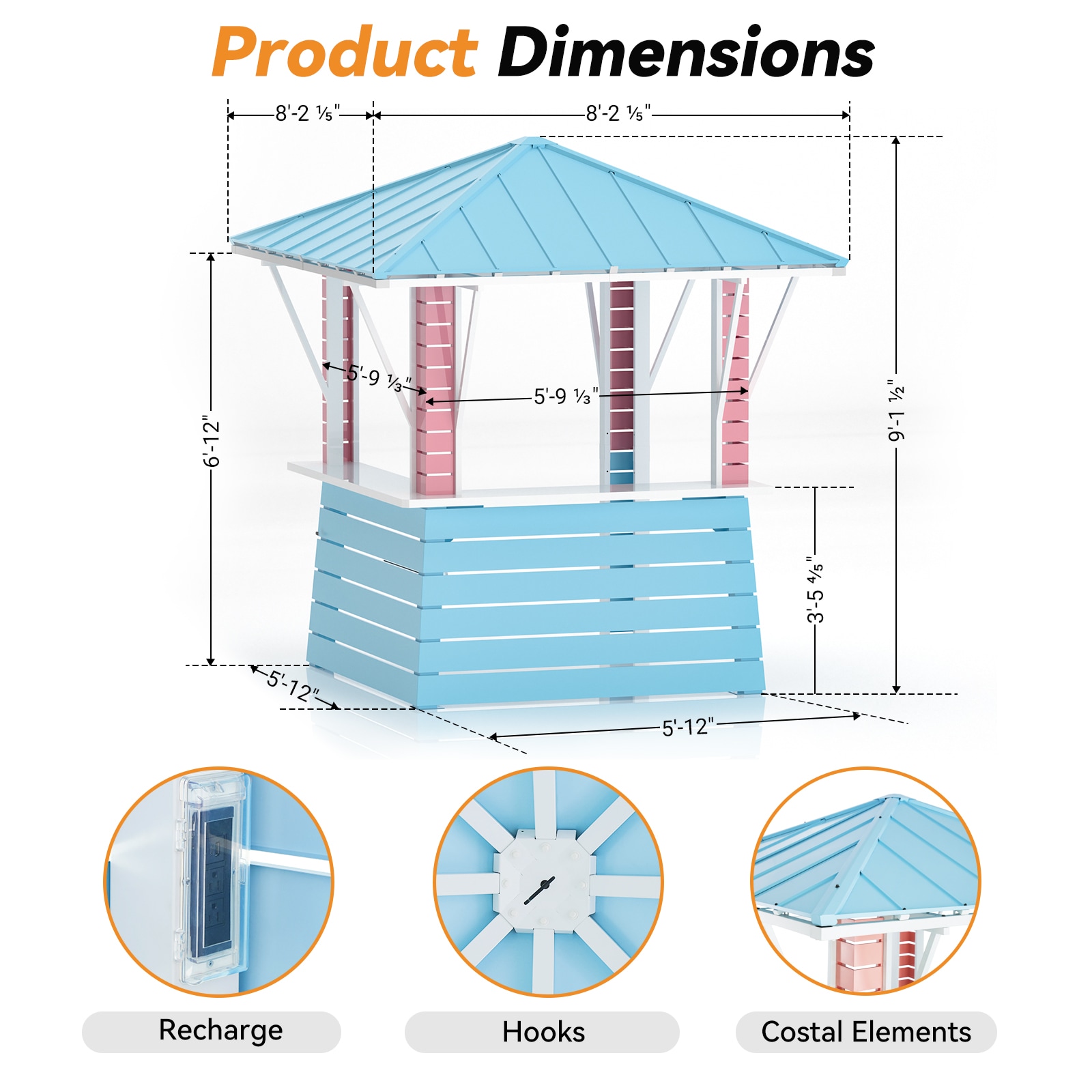 ELEVATE OUTDOORS IG10600005 Wood-Resin-Gazebos - View #3