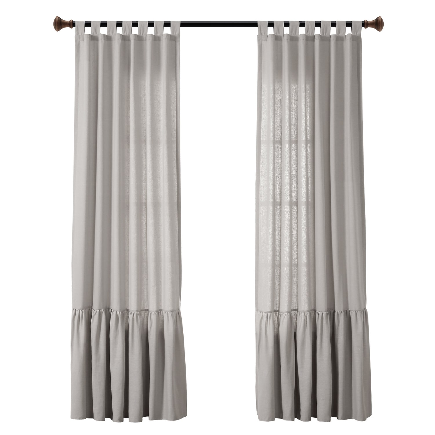 Lush Decor 84-in Light Gray Room Darkening Top Tab Single Curtain Panel ...