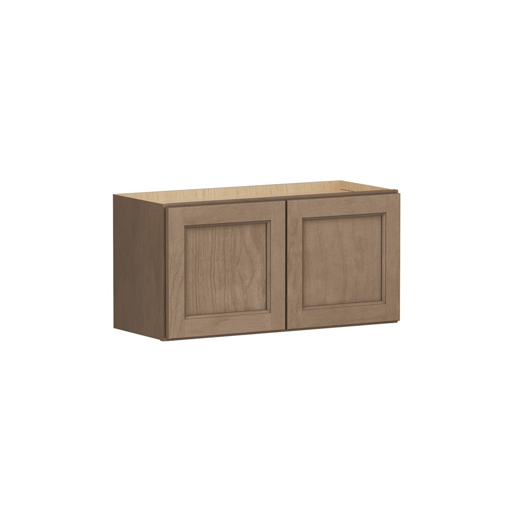 Shenandoah Glasson 33-in W x 15-in H x 12-in D Almond Stained Wall Fully Assembled Cabinet Recessed Panel Transitional