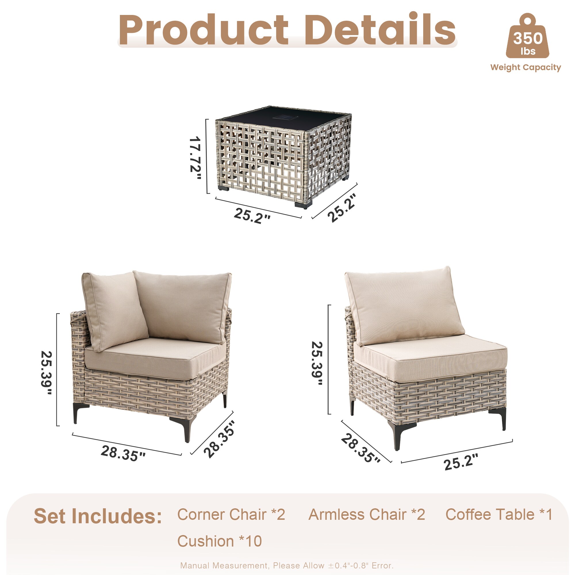 Pouuin SKT605 Patio-Conversation-Sets - View #2