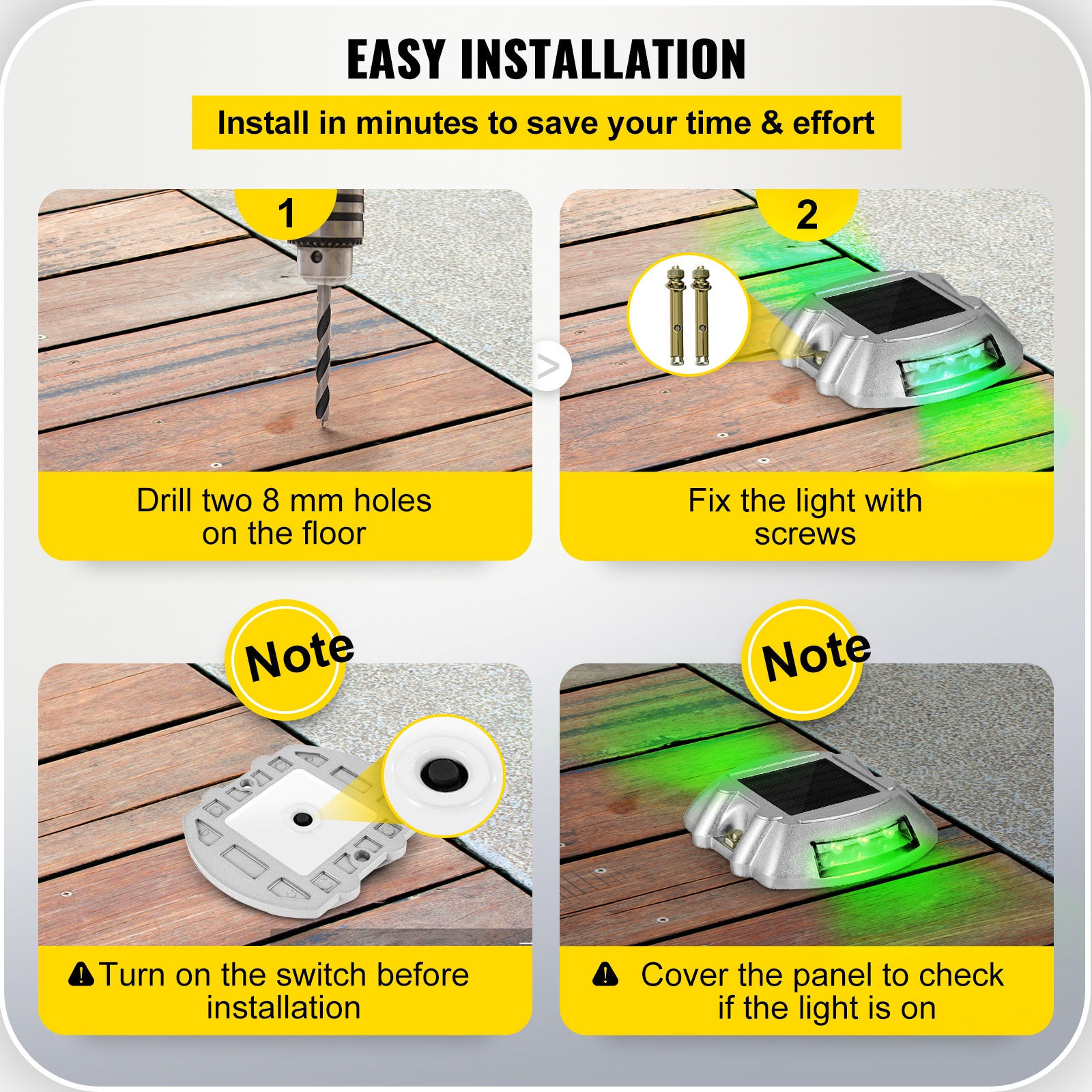 Solar-Powered Green LED Pathway Lights Multipack