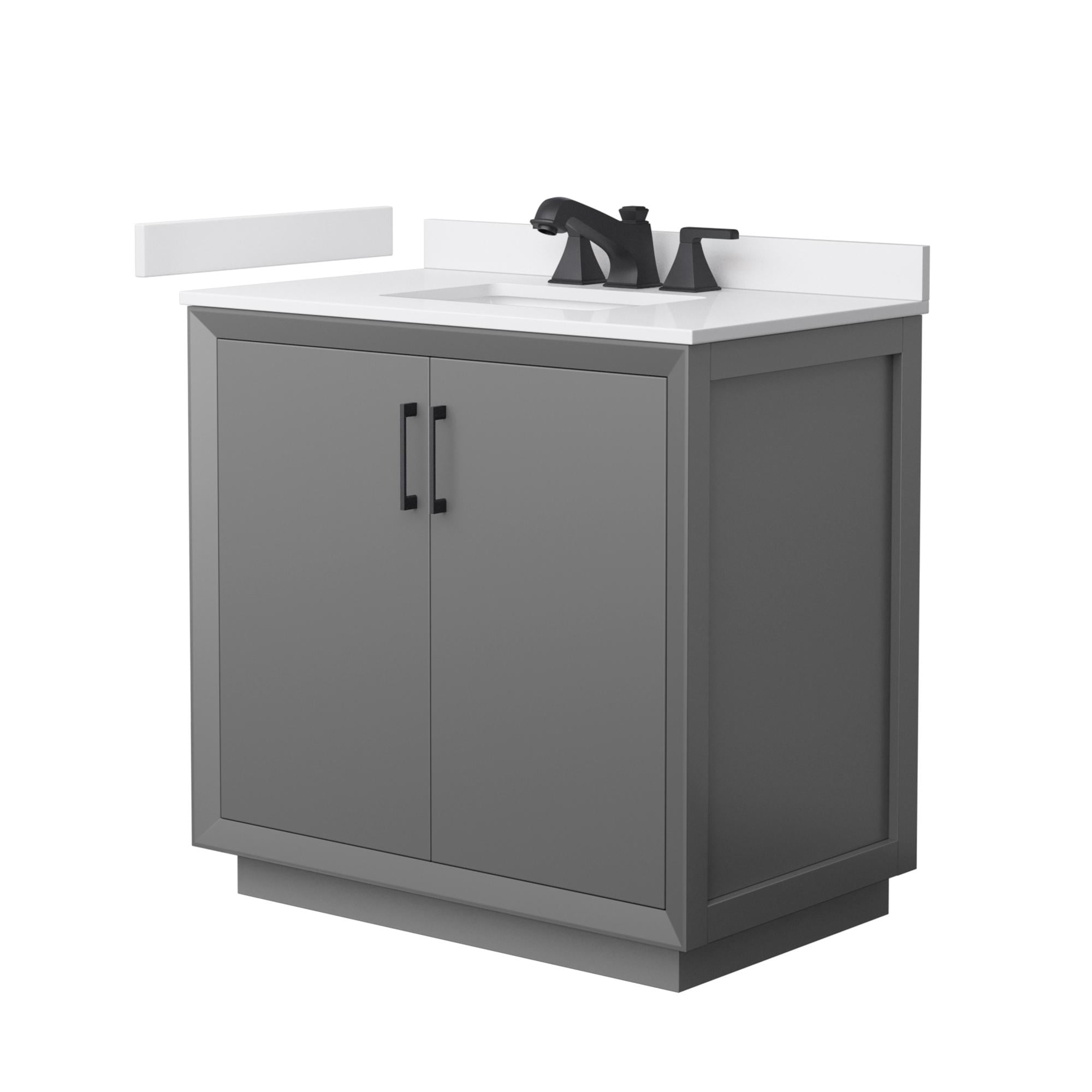 Wyndham Collection Strada Undermount Bathroom Vanity with Quartz or Cultured Marble Top