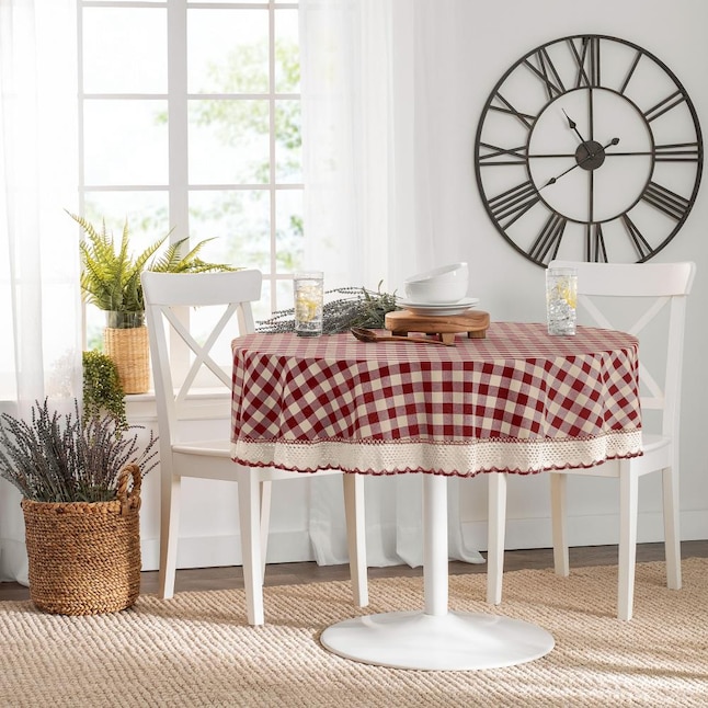 Achim Buffalo Check Polyester Cotton 70, What Size Tablecloth For Small Round Accent Table