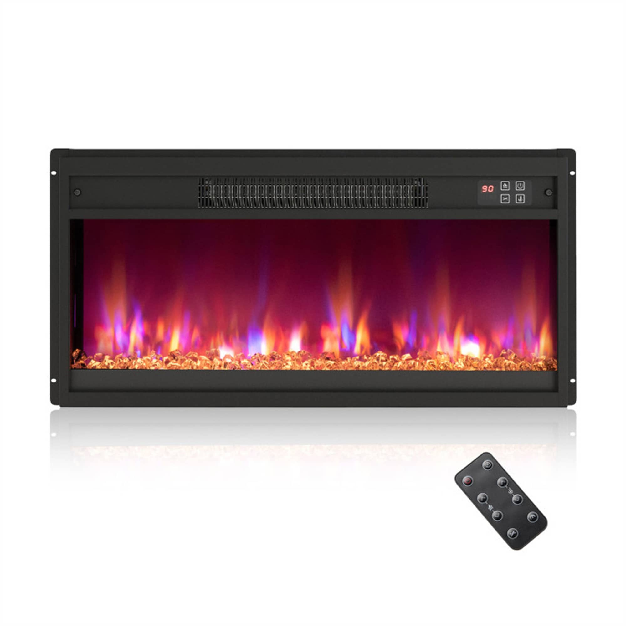 BABOOM 26.9-in W Black Wall mount Fan-forced with Remote Control Included