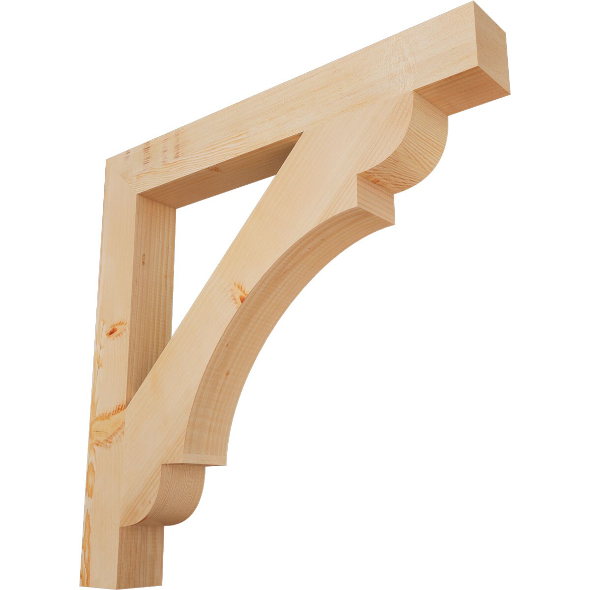 Ekena Millwork BKT04X32X32OLY05SDF Olympic block smooth 3-1/2-in x 32-in x 32-in Douglas fir Brown Wood Standard bracket