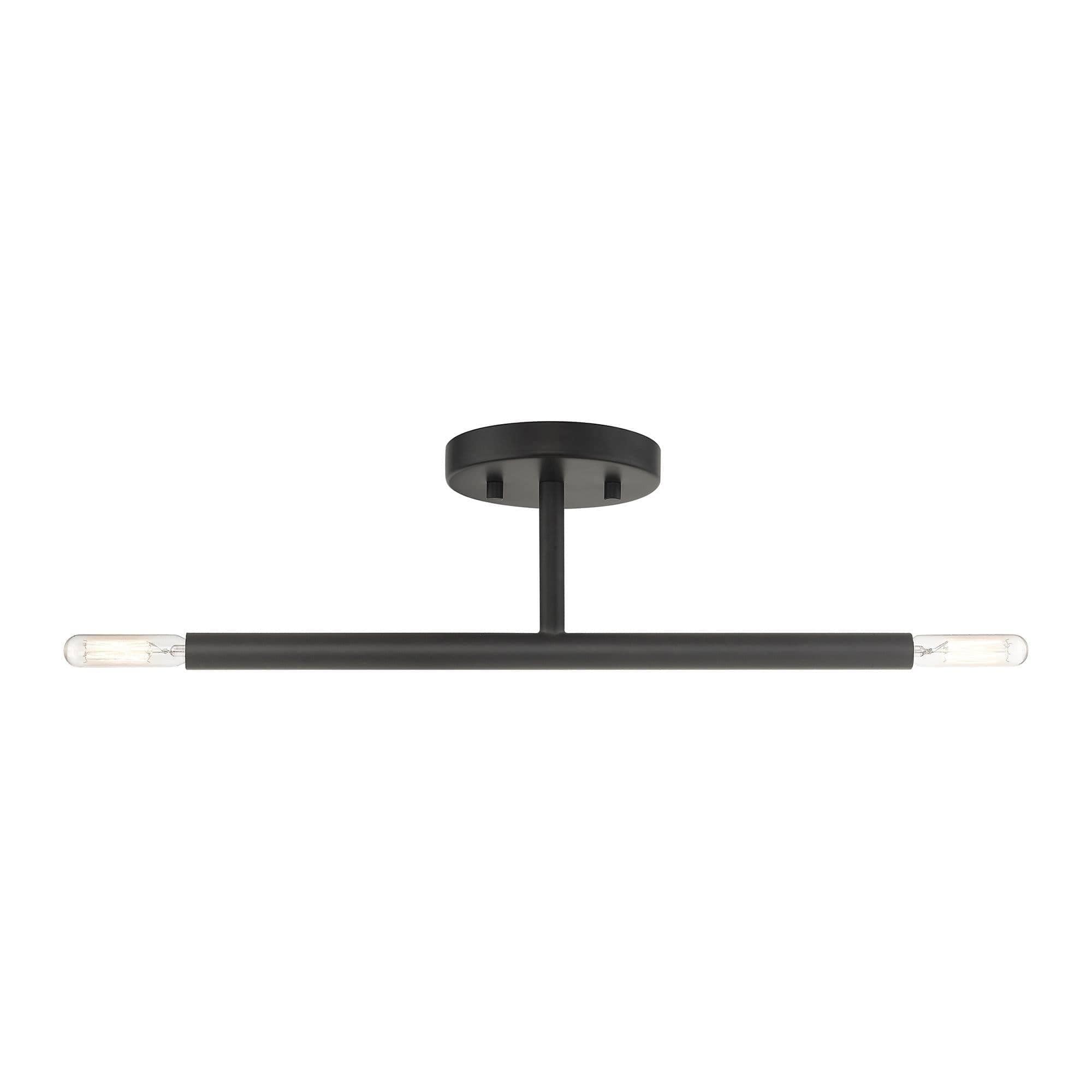 Livex Lighting A-LIVEX-51179-04 Copenhagen 2 - Light Black Mid Century Modern / Minimalist / Scandinavian Incandescent Steel Flush Mount Light