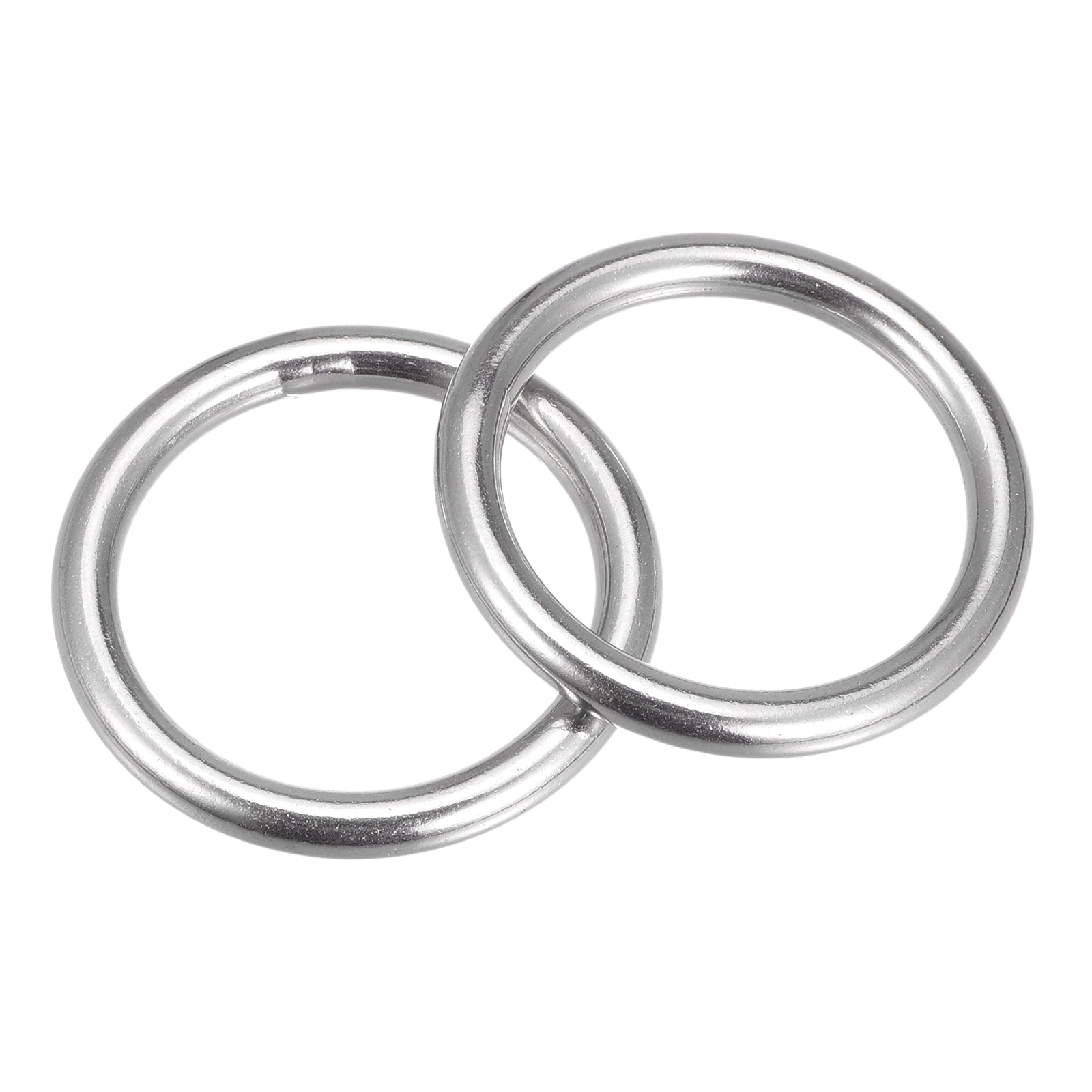 Unique Bargains 316 Stainless Steel Round Ring Welded O-Rings 40mm(1.57 Inch) ID 6mm Thick 2pcs