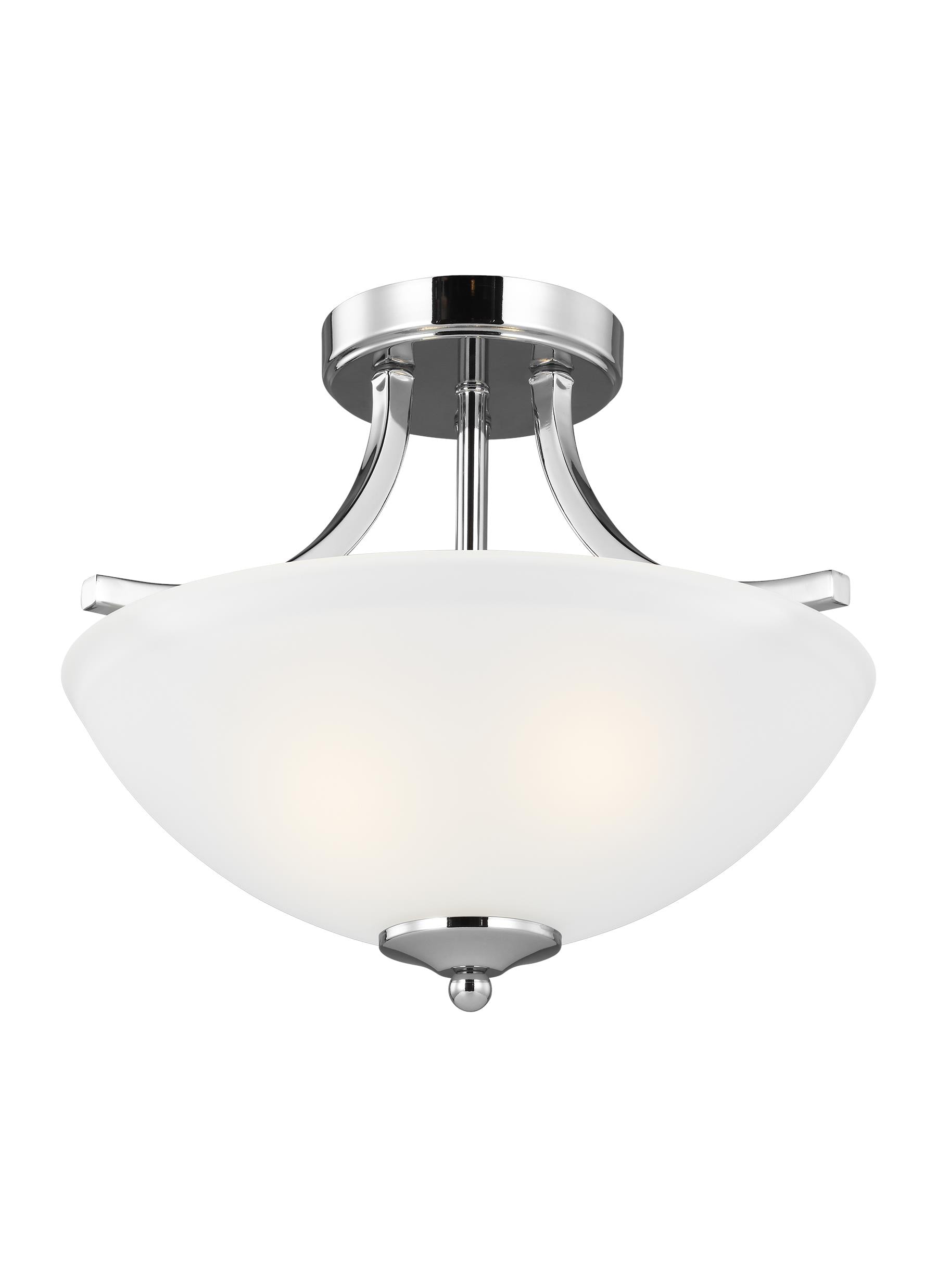 Generation Lighting 7716502-05 Geary 2 -Light 13.875-in Chrome Semi Flush Mount Light