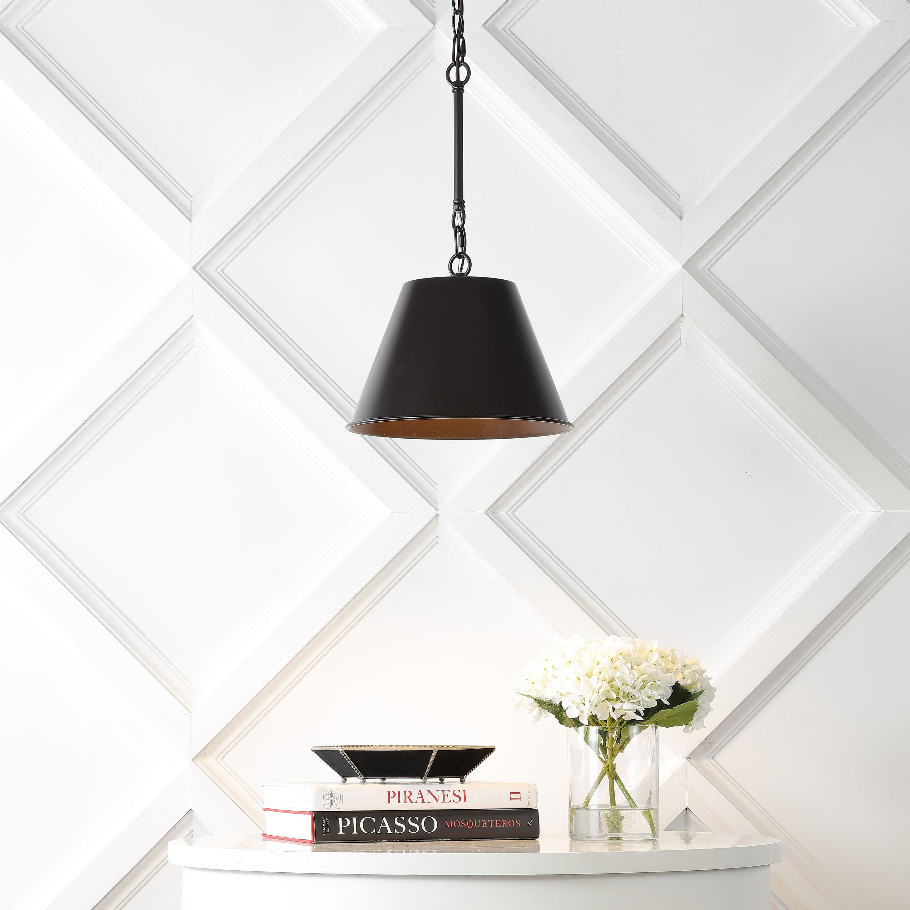 Harper 12" Black Industrial Farmhouse Iron LED Pendant