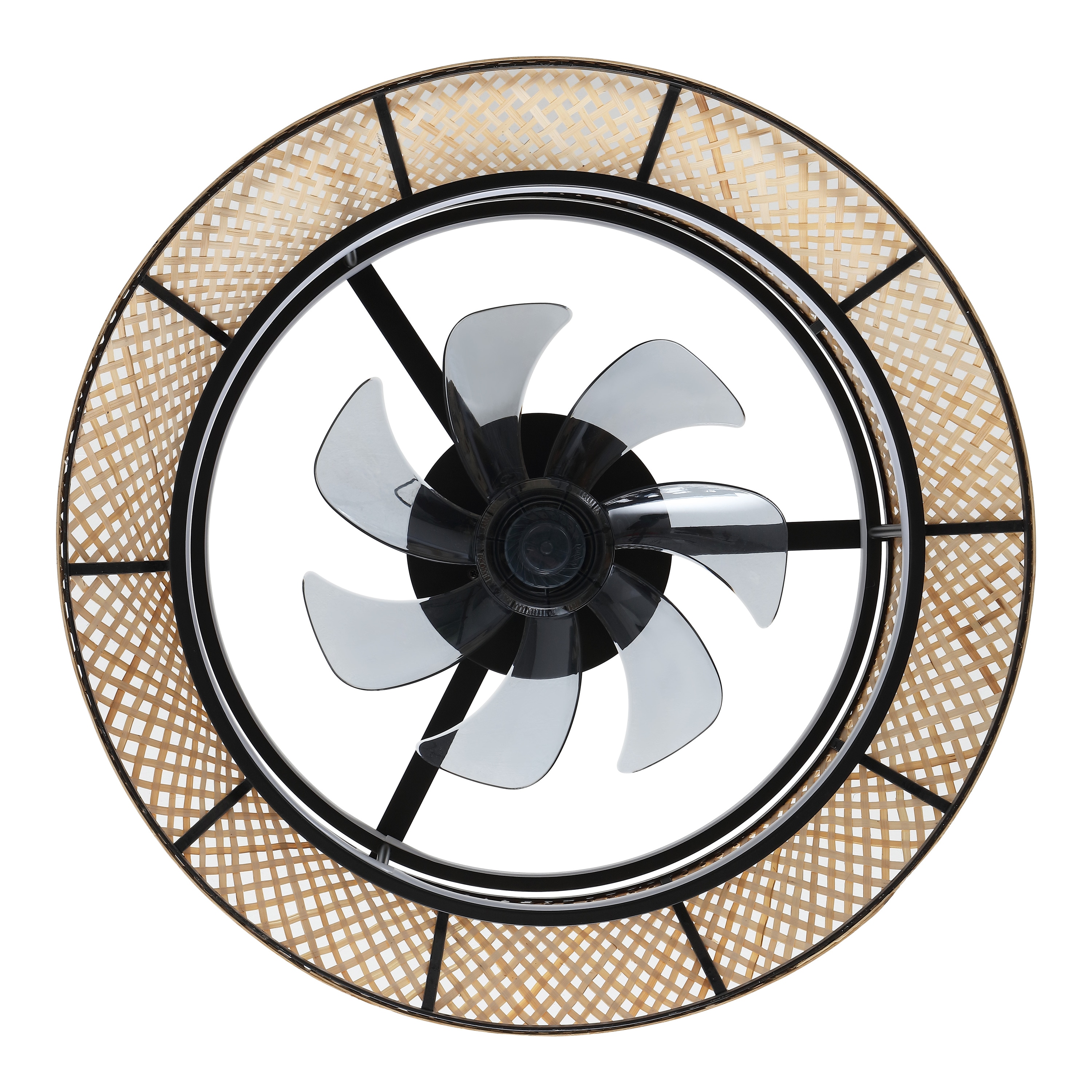 Cressida 23.75" Light Brown and Black Bamboo LED Ceiling Fan with Remote