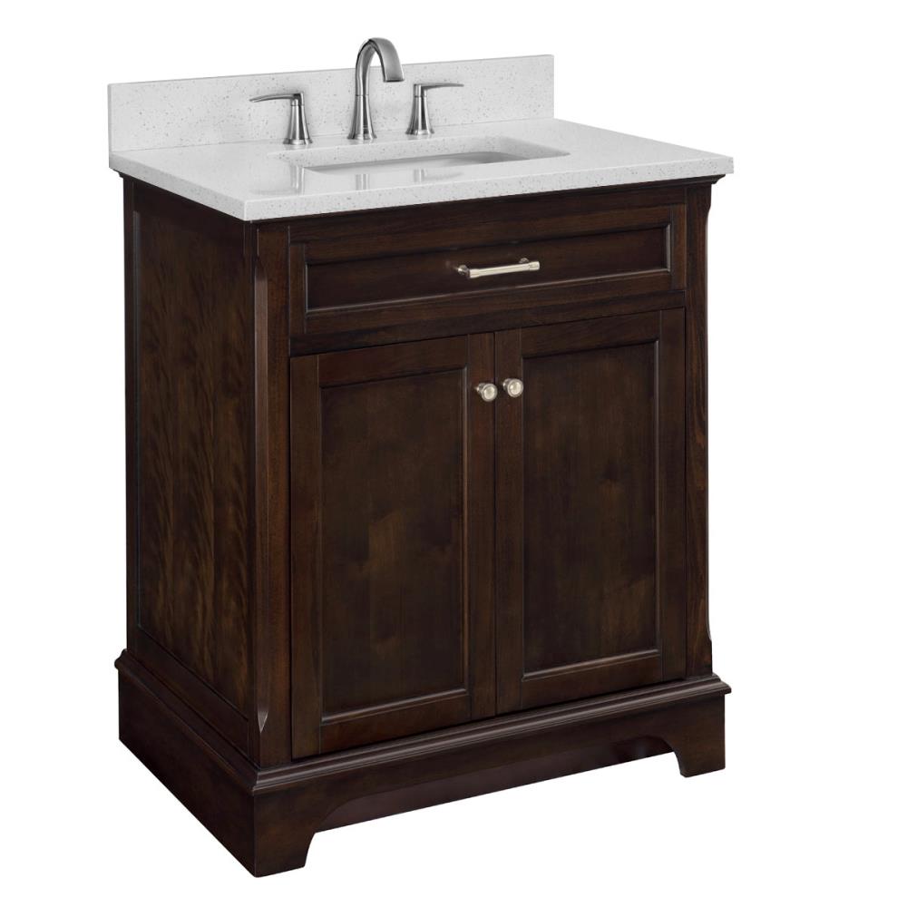 allen + roth Roveland 30-in White Single Sink Bathroom Vanity with Terrazzo Engineered Stone Top