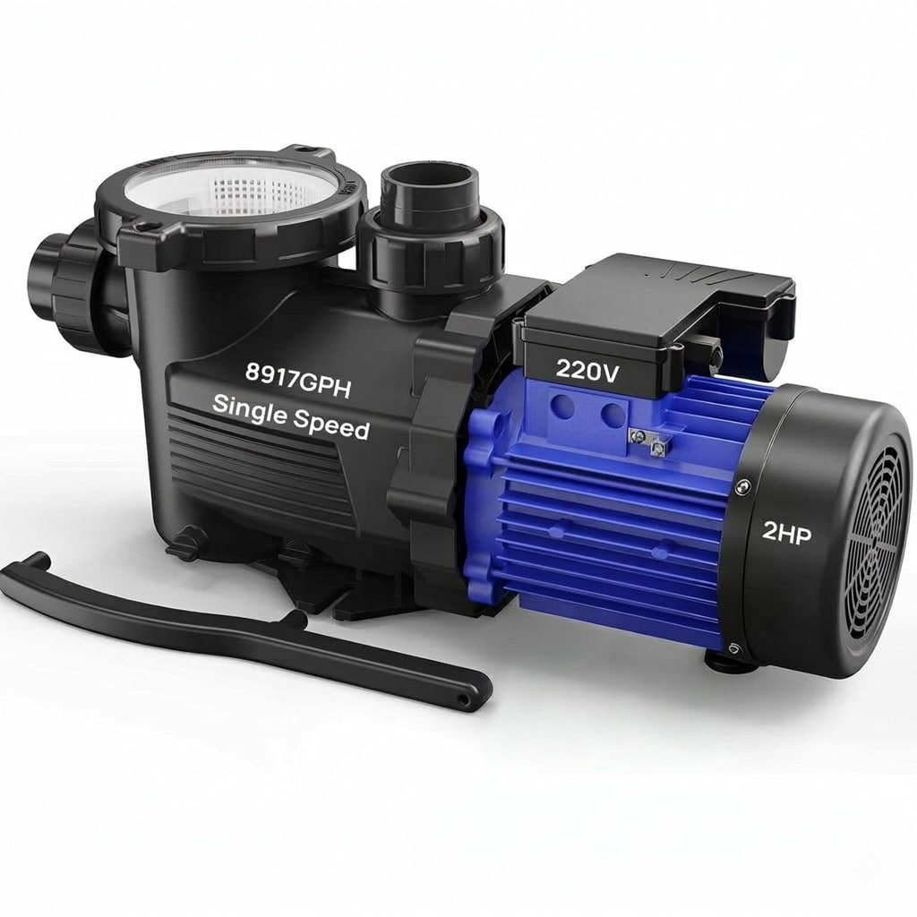 AKSCYZM  In or Above Ground Pool Pump 2 HP High Flow Self Priming Swimming Pool Pump Blue ETL Certified Motor Large Filter Basket