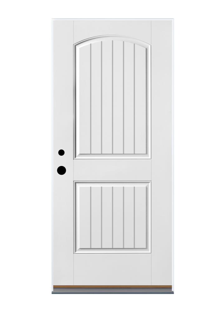 Therma-Tru Benchmark Doors BMTTE611919 36-in x 80-in Fiberglass Right-Hand Inswing Ready To Paint Prehung Front Door Insulating Core