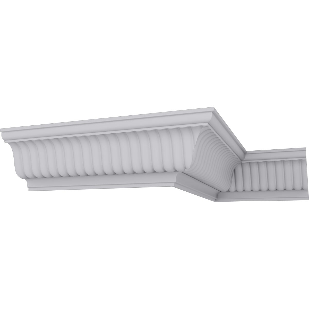 Carrillo Large White Polyurethane Crown Moulding, 94.5 inches