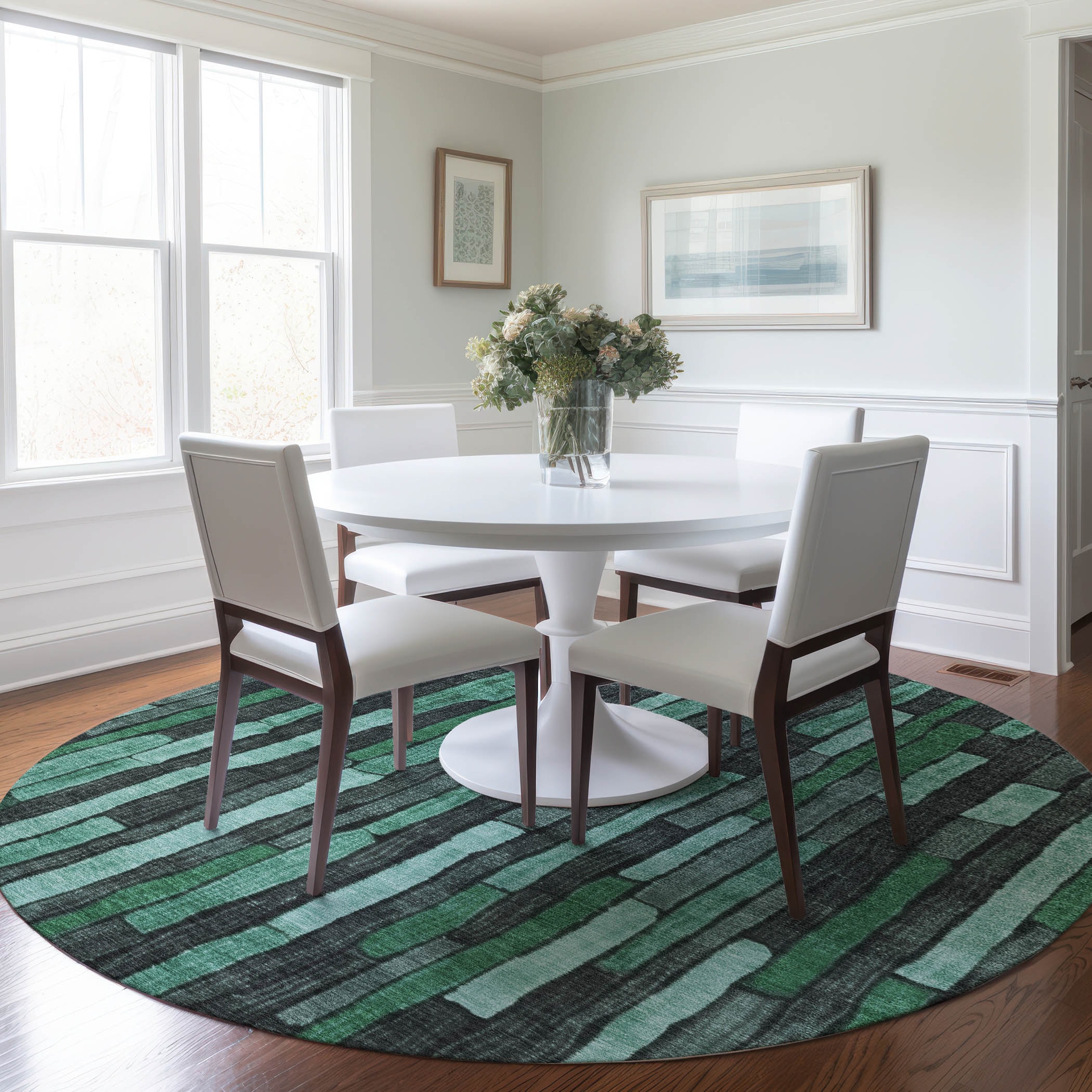 Addison Rugs ACN1307SA8RO Chantille ACN1307SA 8 x 8 (ft) Polyester Sage Round Indoor/Outdoor Geometric Machine washable Area rug