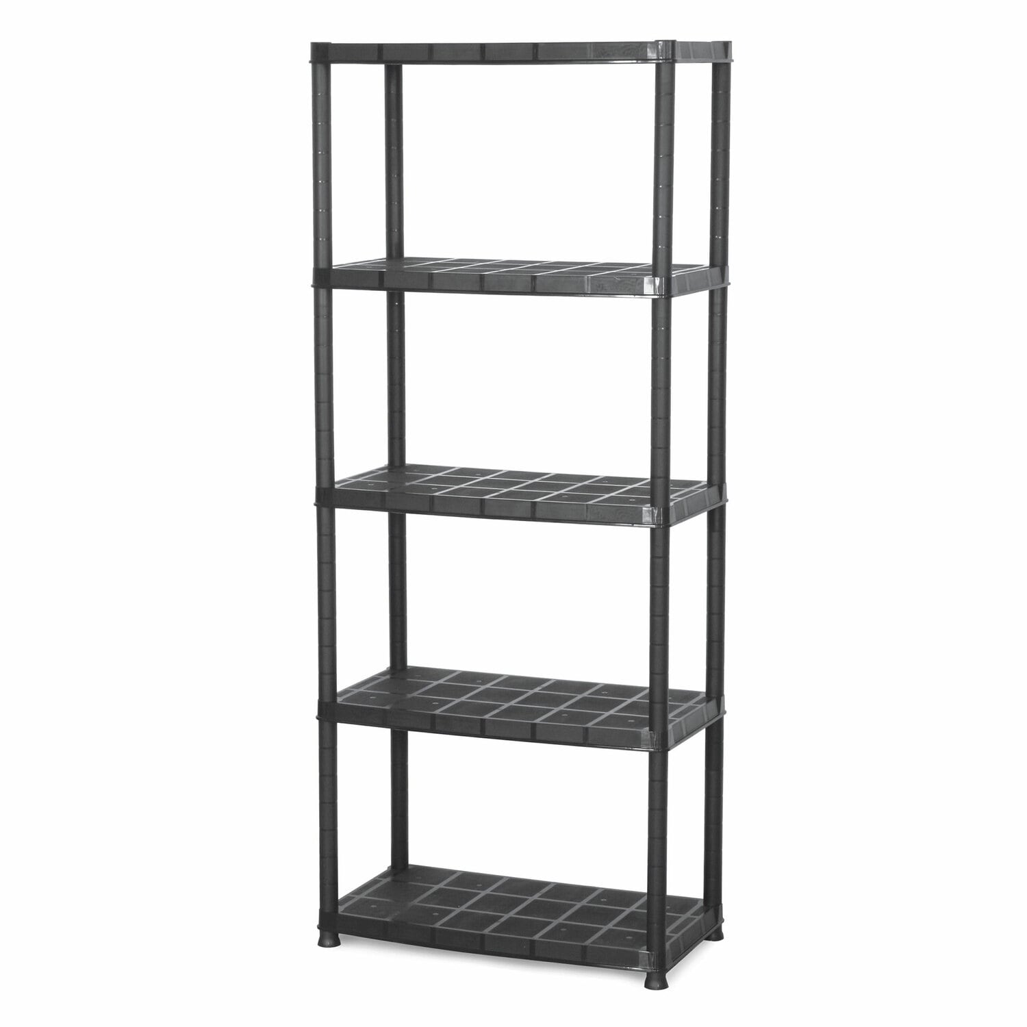 Ram Quality Products Black Plastic 5-Shelf Bookcase (15-in W x 60