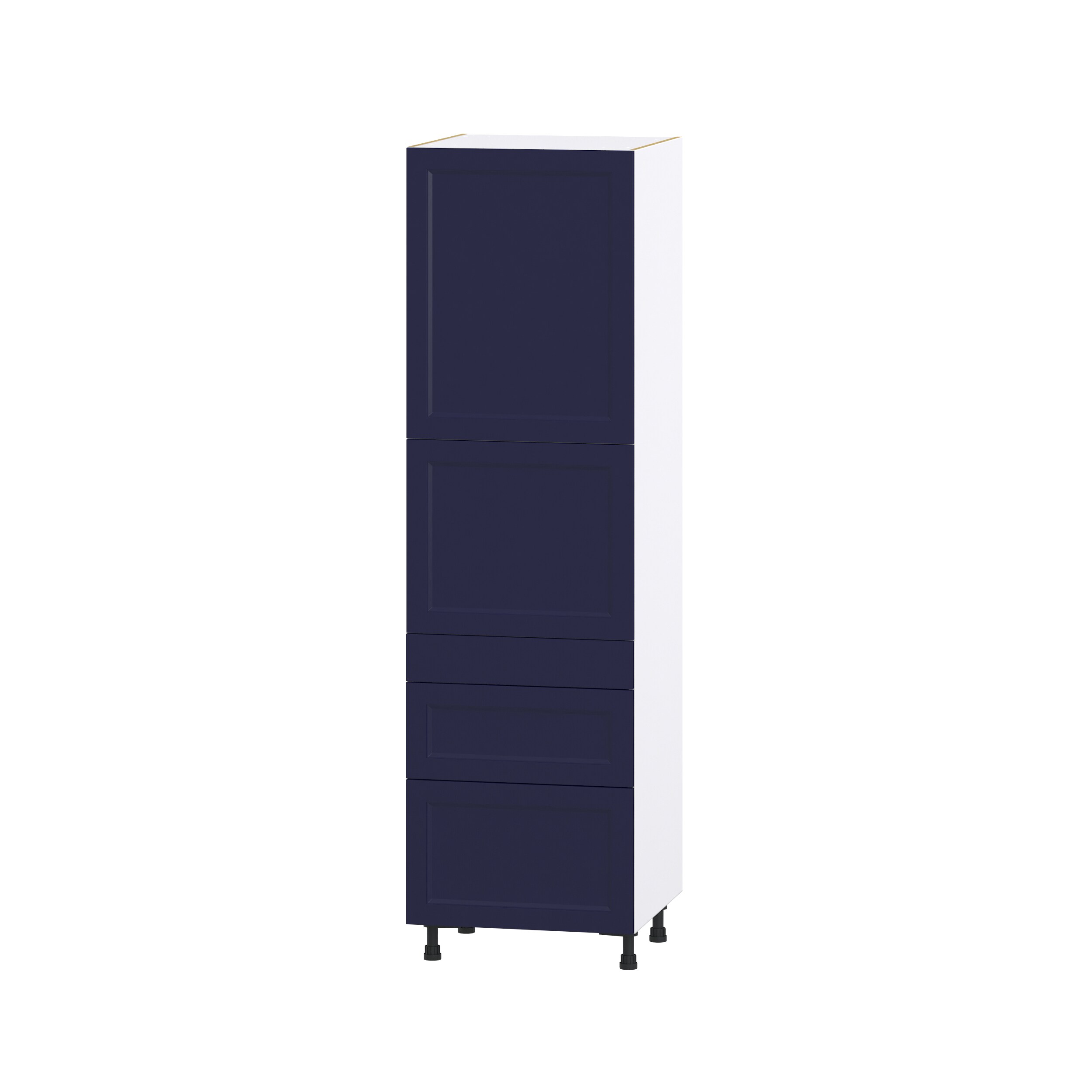 Hugo&Borg DST3D242484.5I2-LO Lorette 24-in W x 84.5-in H x 24-in D Navy Blue 3 -Drawers Pantry Fully assembled Cabinet (Recessed Panel Shaker)