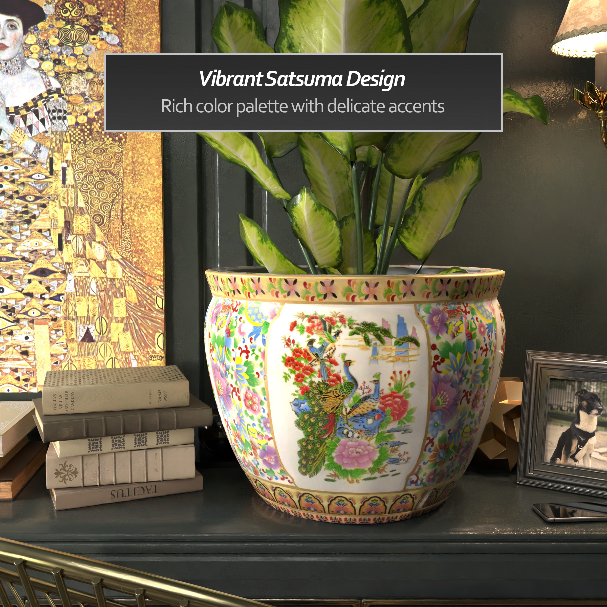 Oriental Furniture BW-20FISH-GDN1 Planter-Window-Box - View #6