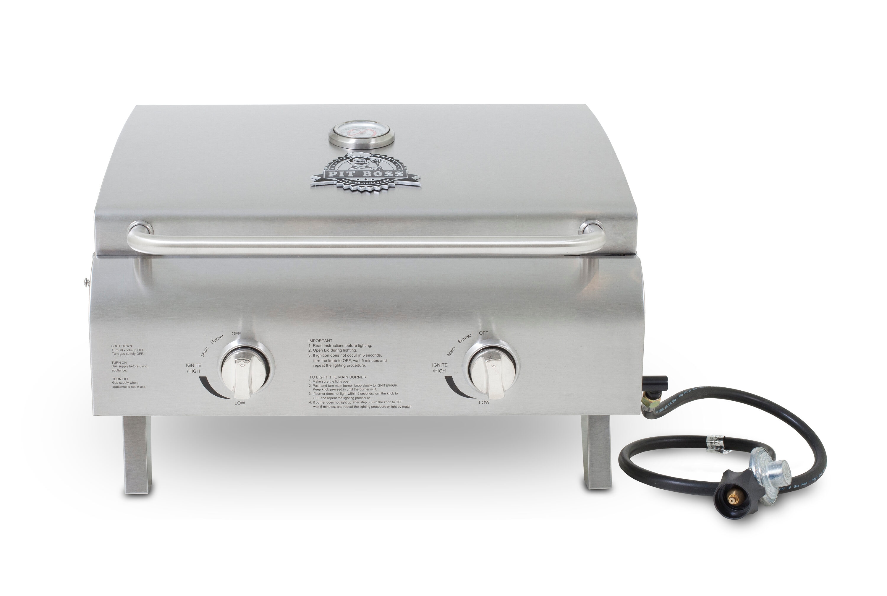 Pit Boss Silver 2-Burner Liquid Propane Gas Grill in the Gas Grills  department at 