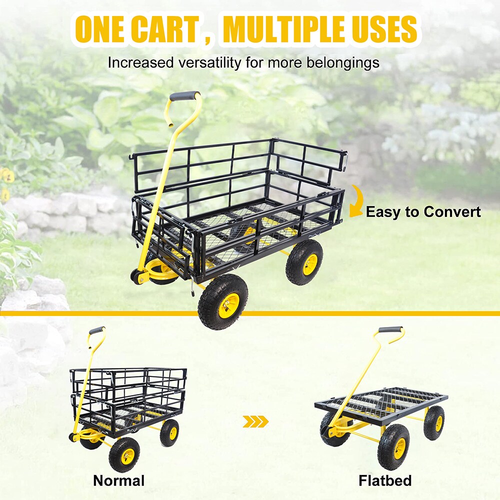 Fun Orange 6.4-cu ft Steel Folding Yard Cart in the Yard Carts ...