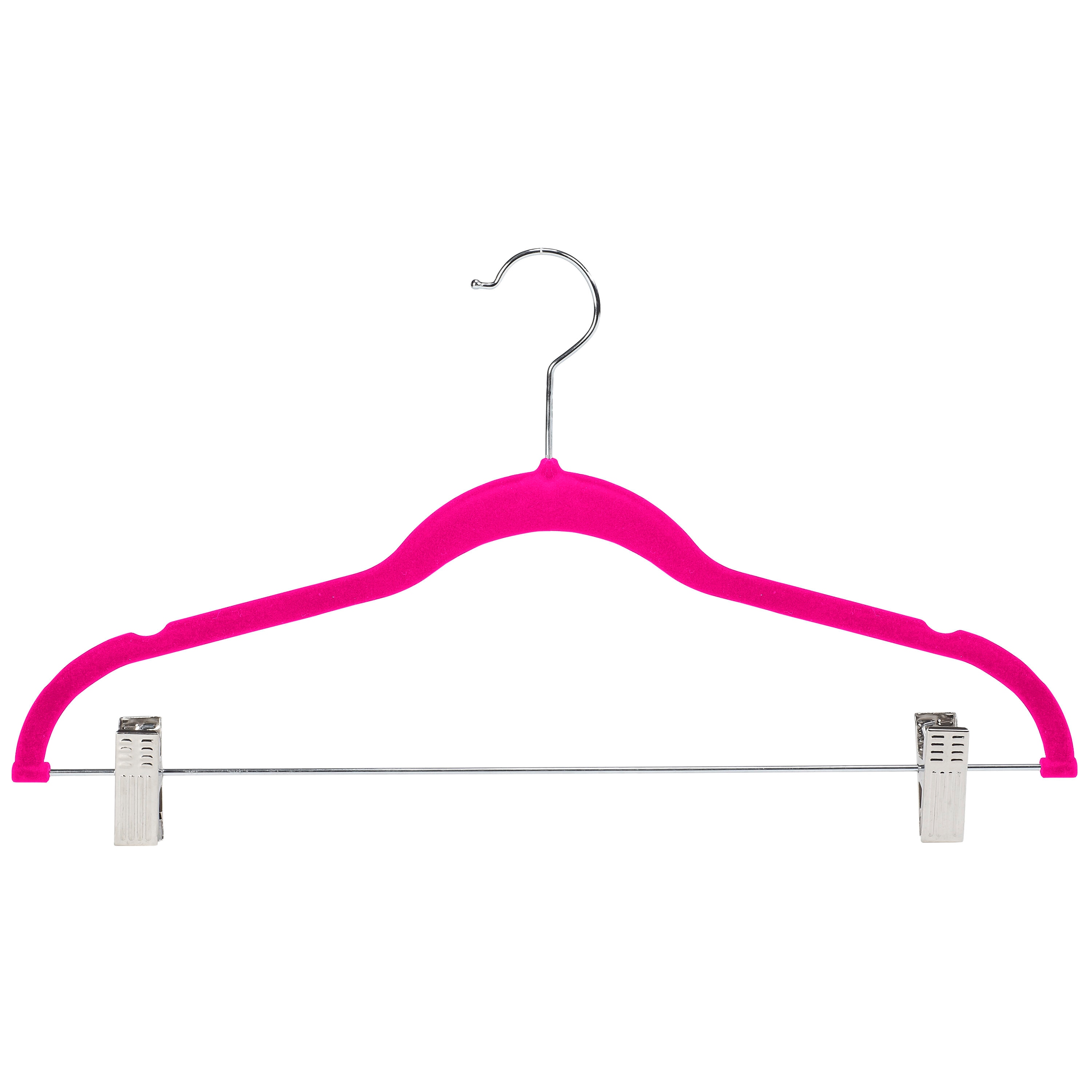 Simplify Kids 100 Pack Velvet Hangers in Pink 