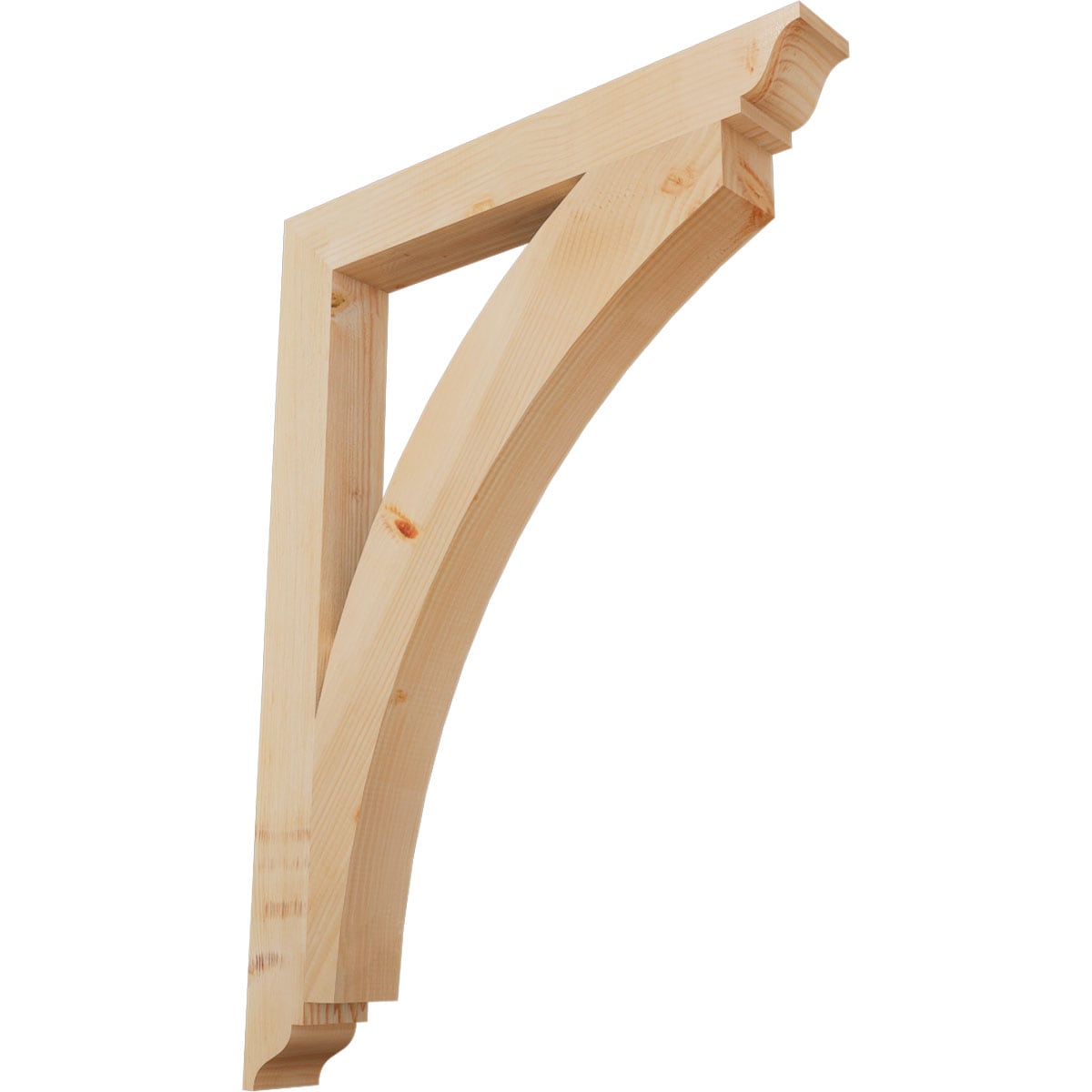 Ekena Millwork BKT04X32X44THR01SDF Thorton traditional smooth 3-1/2-in x 32-in x 44-in Douglas fir Brown Wood Standard bracket