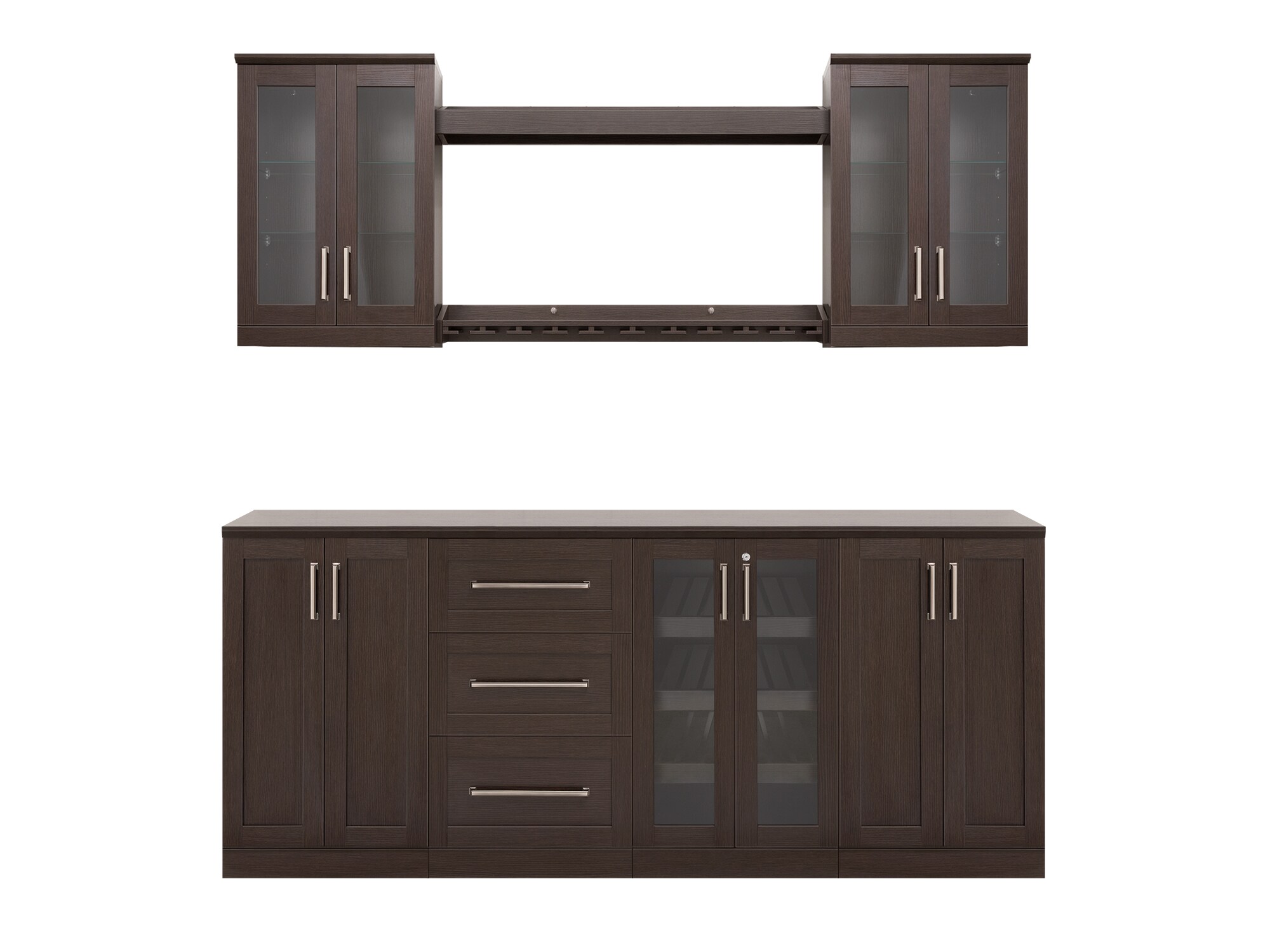 NewAge Products Home Bar 42-in x 85-in Brown Rectangle Bar Cabinet