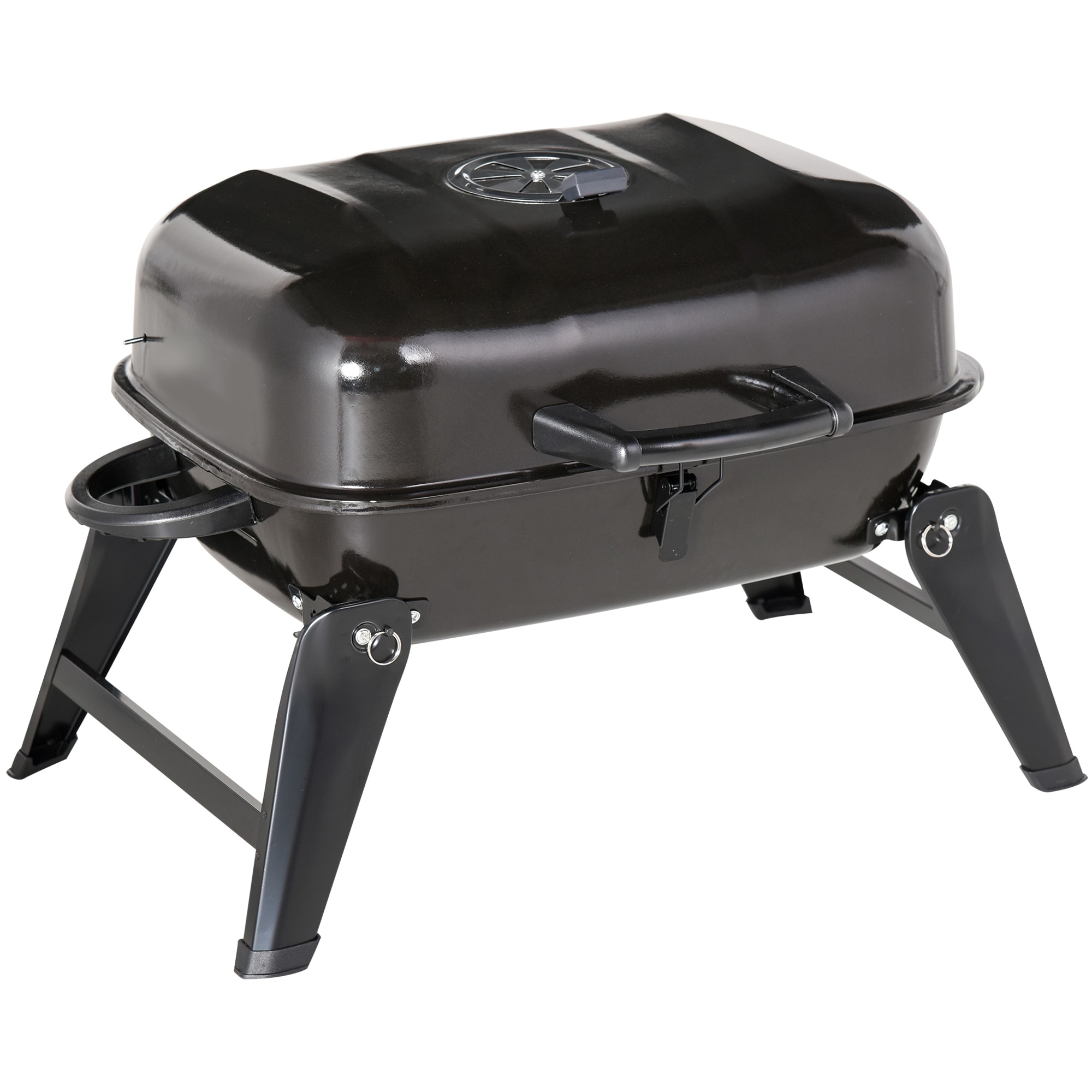 Blisstyle 14 Inch Portable Charcoal Grill Tabletop Small Bbq Grill for Outdoor Cooking Camping Tailgating Enamel Coated Vent Folding Legs Black Charcoal Grill