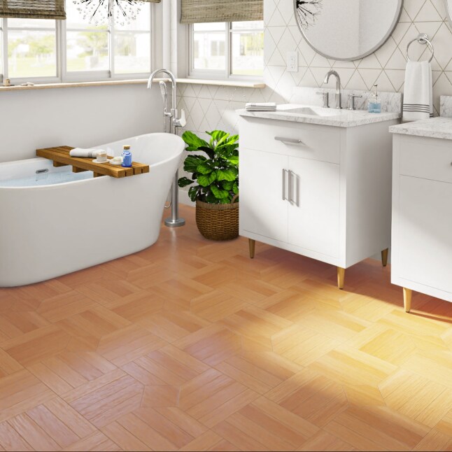 Perfection Floor Tile Parquet Collection Parquet Maple/Satin 20-in x 20-in Water Resistant Interlocking Luxury Flooring (16.7-sq ft) Perfection Floor Tile Parquet Collection Parquet Maple/Satin 20-in x 20-in Water Resistant Interlocking Luxury Flooring (16.7-sq ft)