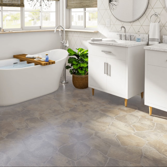 Tarkett Berkshire 6-ft W x Cut-to-Length White Stone Look Low-Gloss Finish Sheet Vinyl Tarkett Berkshire 6-ft W x Cut-to-Length White Stone Look Low-Gloss Finish Sheet Vinyl